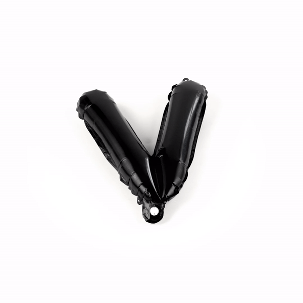 Balloonify Black Mylar Letter V Balloon - 16 Inch Large Foil Alphabet Balloon for Birthday Party Decorations, Baby Showers & Graduation Celebrations (1 Count)