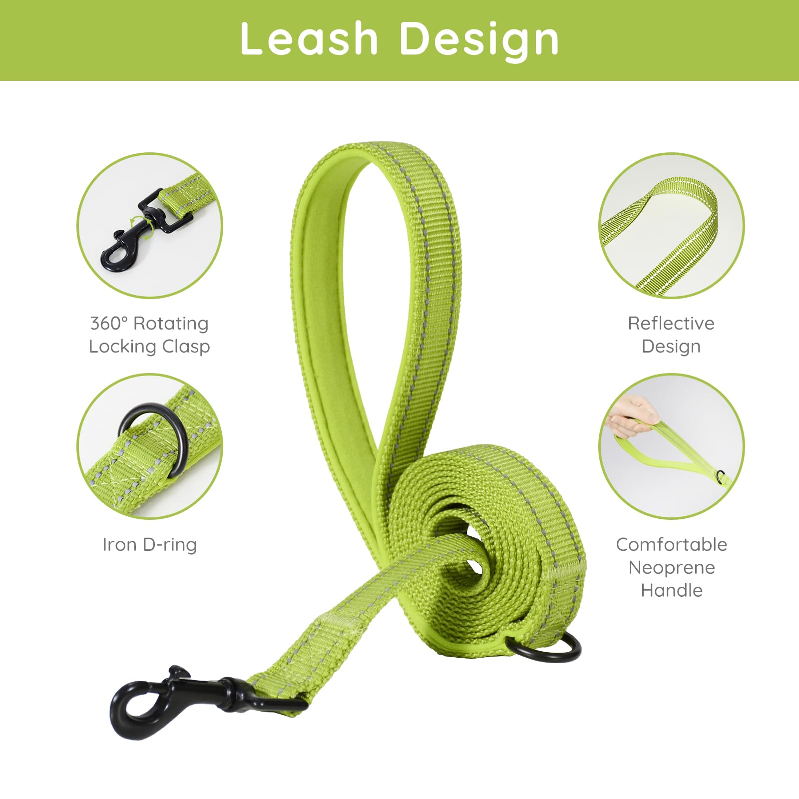 BELLA & PAL No-Pull Step-in Dog Harness with Leash Set for Small & Extra Small Dogs - Comfortable Avocado Green Puppy Harness for Walking, Training & Outdoor Adventures (XXS Size)