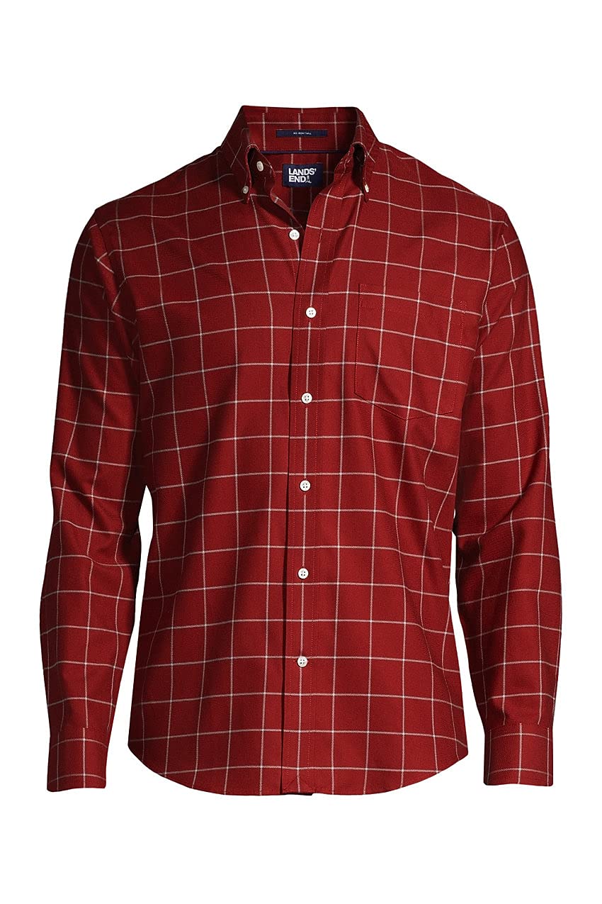 Lands' End Men's Tailored Fit No Iron Twill Dress Shirt - Premium Wrinkle-Free Business Casual Shirt for Office, Wedding & Everyday Wear | Perfect for Formal Events, Business Meetings & Smart Casual Outfits