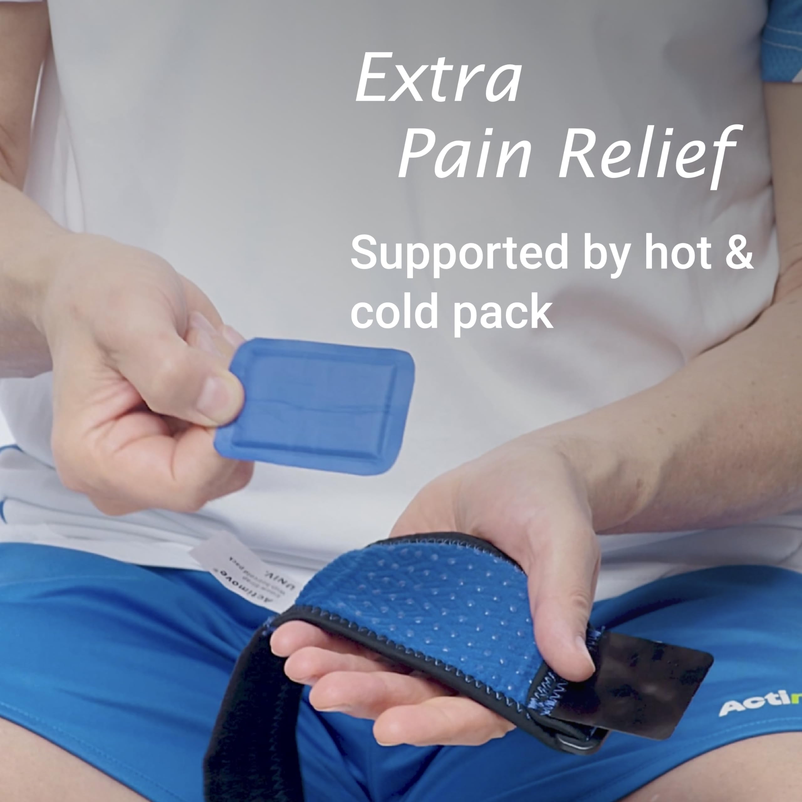Actimove® SPORTS EDITION Elbow Support Strap with Hot & Cold Therapy Pack - Medical Compression for Pain Relief - Secure Fit for Tennis, Golf & Active Lifestyles - Universal Size (Black) - Ideal for Sports Recovery & Joint Support