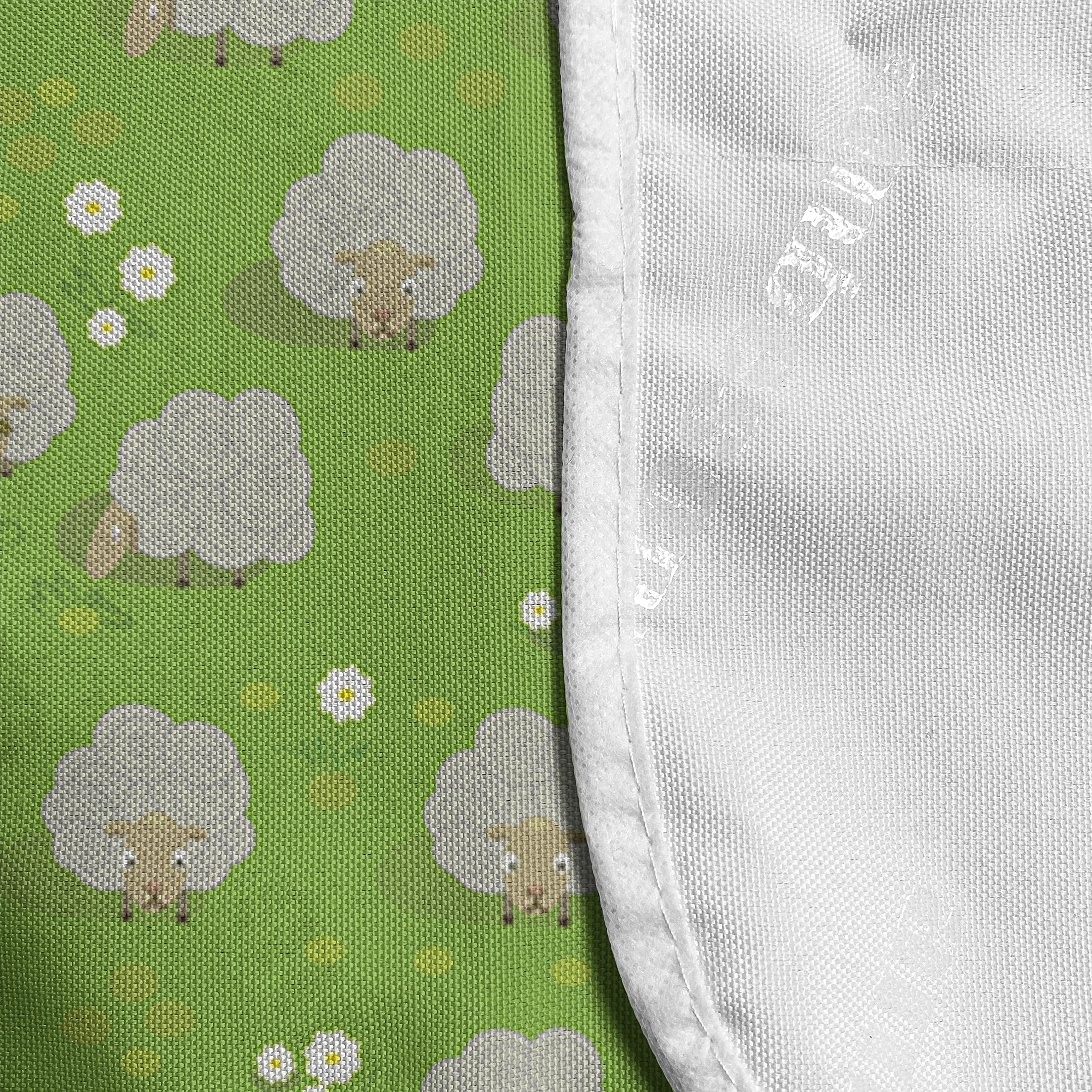 Ambesonne Microwave Oven Cover with Goat Herd Grazing on Meadow Print - Water Resistant Kitchen Organizer with Pockets, 36