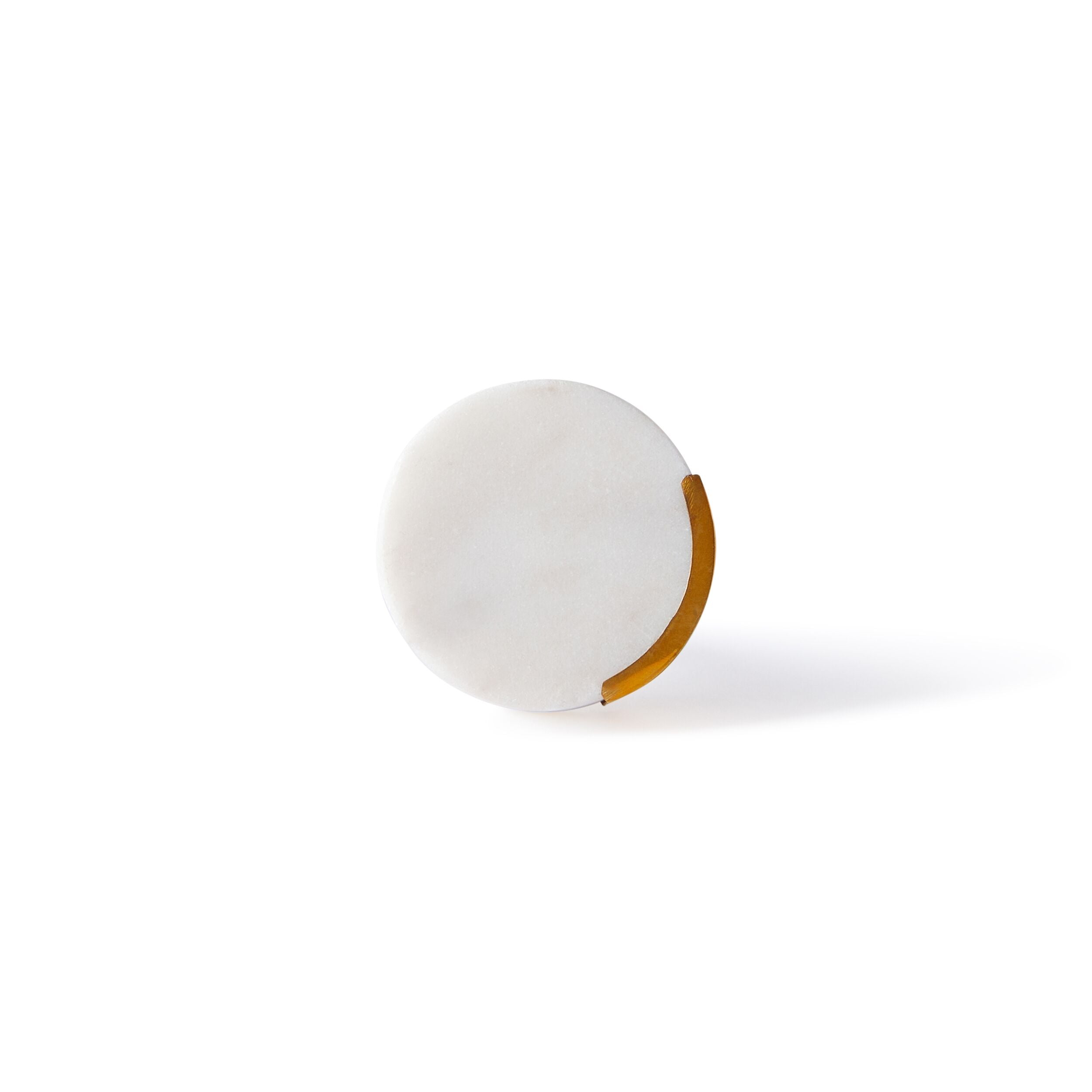 Ara White Round Knob with Trim 4cm - Cabinet & Drawer Pulls for Kitchen, Bathroom & Furniture Hardware - Modern Home Decor Upgrade