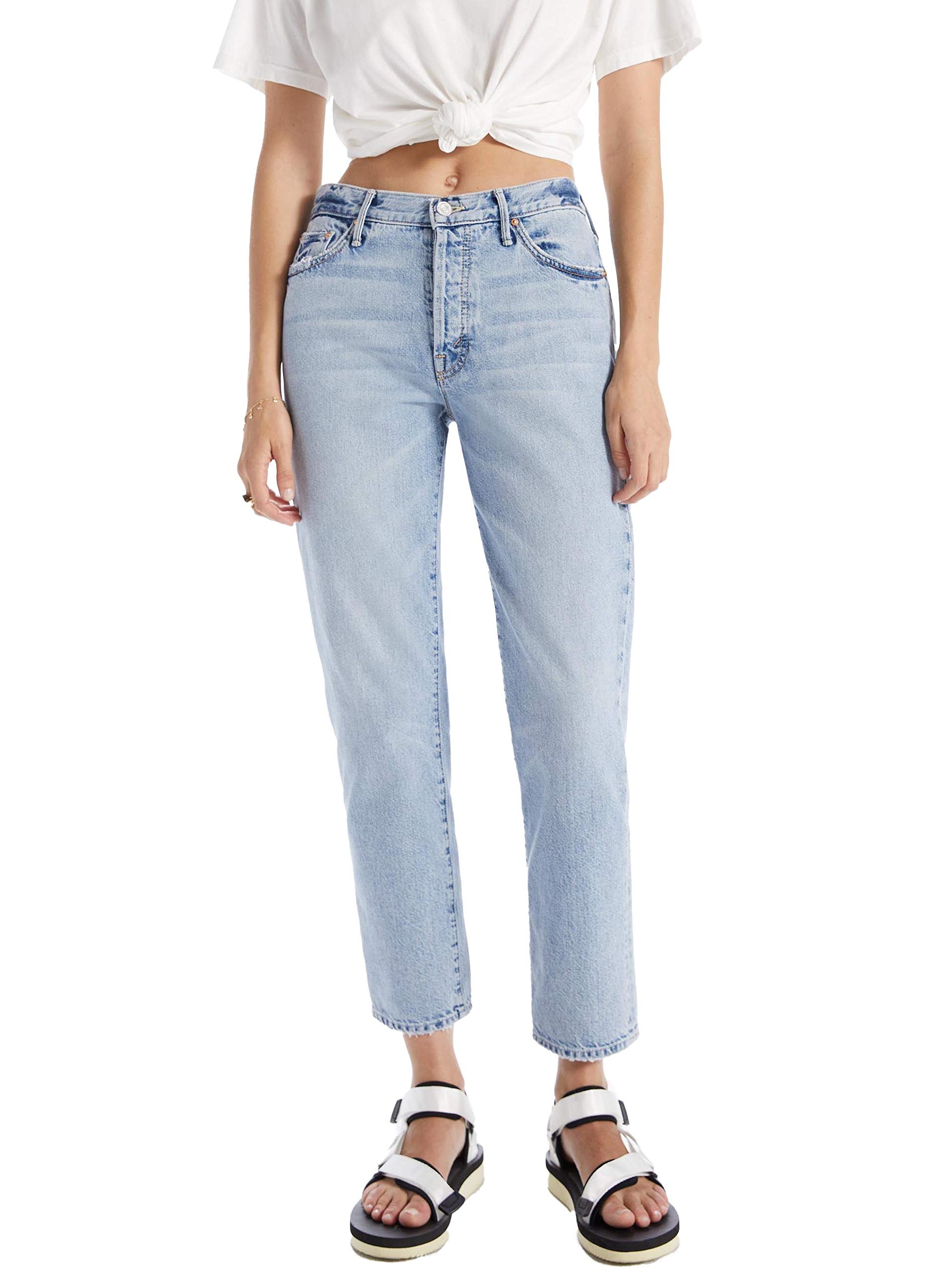 MOTHER Women's The Trekker Ankle Jeans - High-Rise Slim Fit Stretch Denim for Casual Wear & Travel