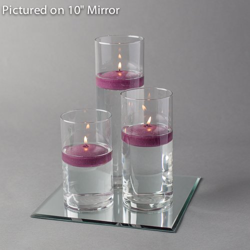 Eastland 48-Piece Square Mirror & Cylinder Vase Centerpiece Set with Richland Floating Candles - 12