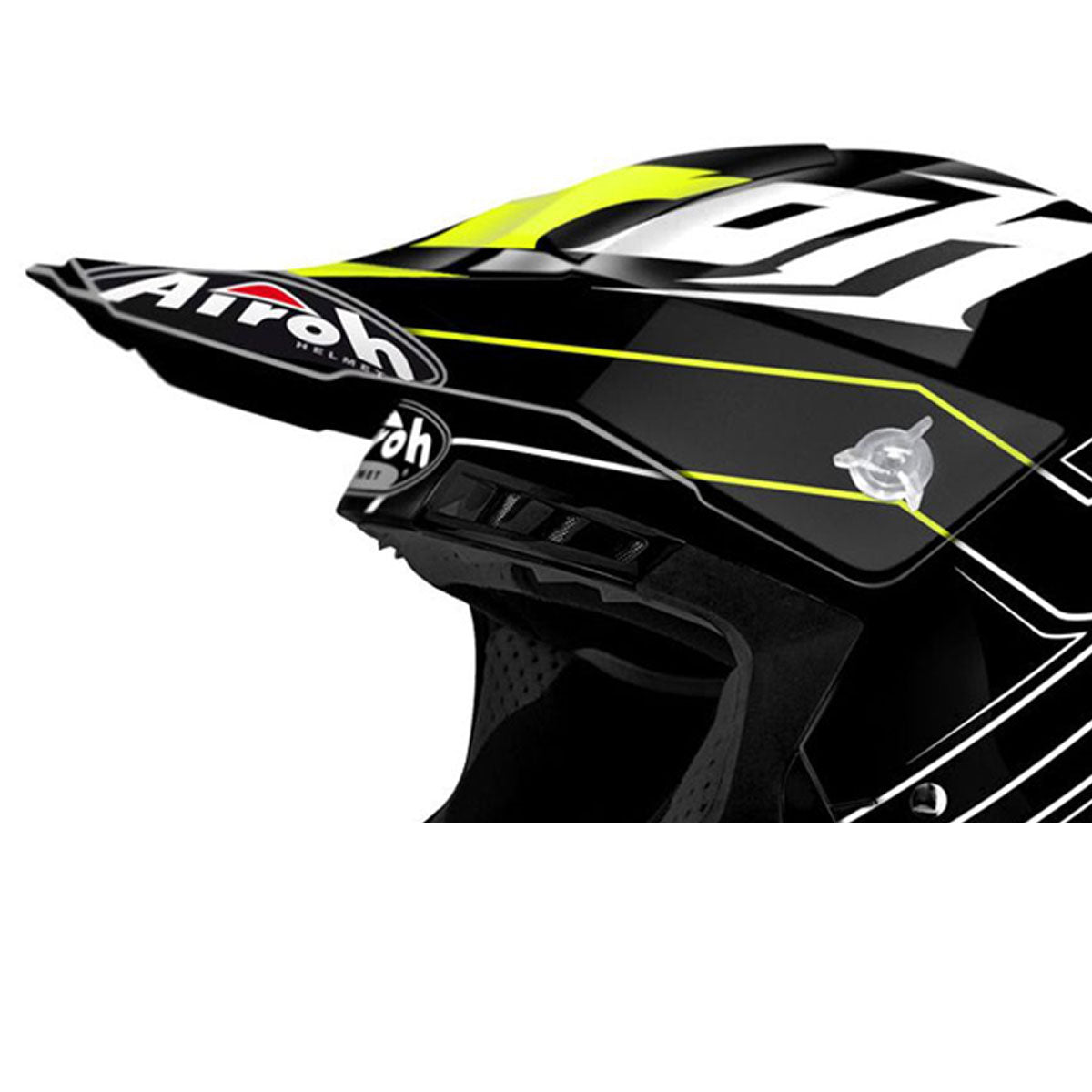 Airoh Peak For Switch Spacer Yellow & Black Motorcycle Helmet - Lightweight Off-Road & Street Riding for Men & Women