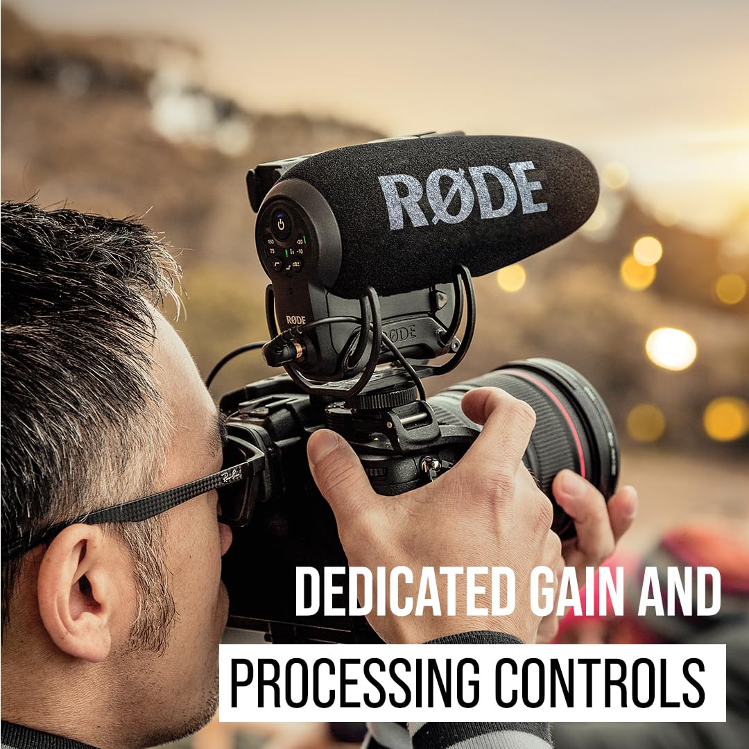 Rode VideoMic Pro+ Professional Shotgun Microphone for DSLR & Mirrorless Cameras - Black | Perfect for Vlogging, Filmmaking & Interviews (Camera-Mount)