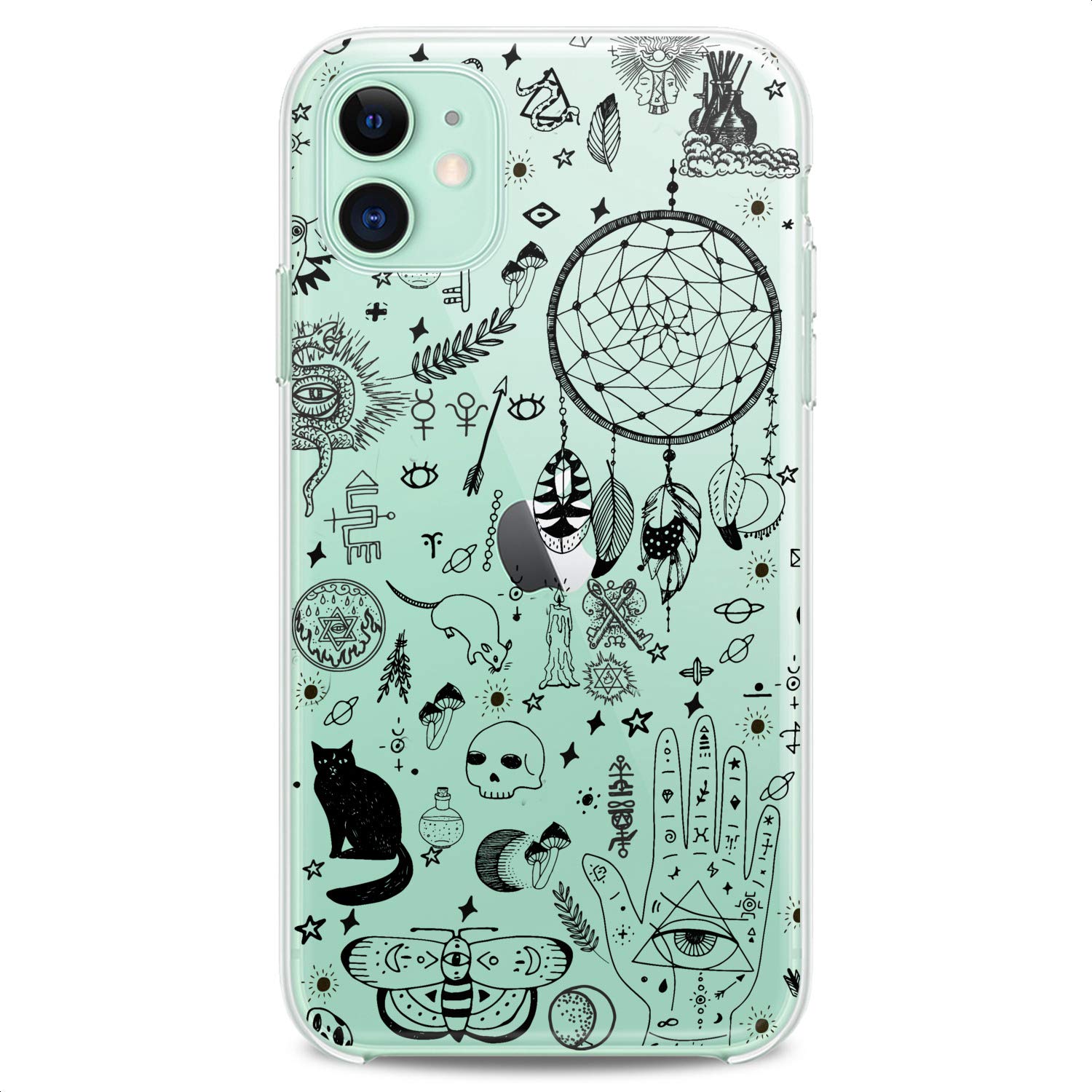 Premium Flexible TPU Phone Case Compatible with iPhone 16/15/14/13/12/11 Pro Max/Plus/Mini/XS/XR/X/8+/7/6/5/SE - Cute Black Cat Art Silicone Cover for Women & Girls (Halloween Witch Design) | Slim Protective Case for Daily Use, School & Parties