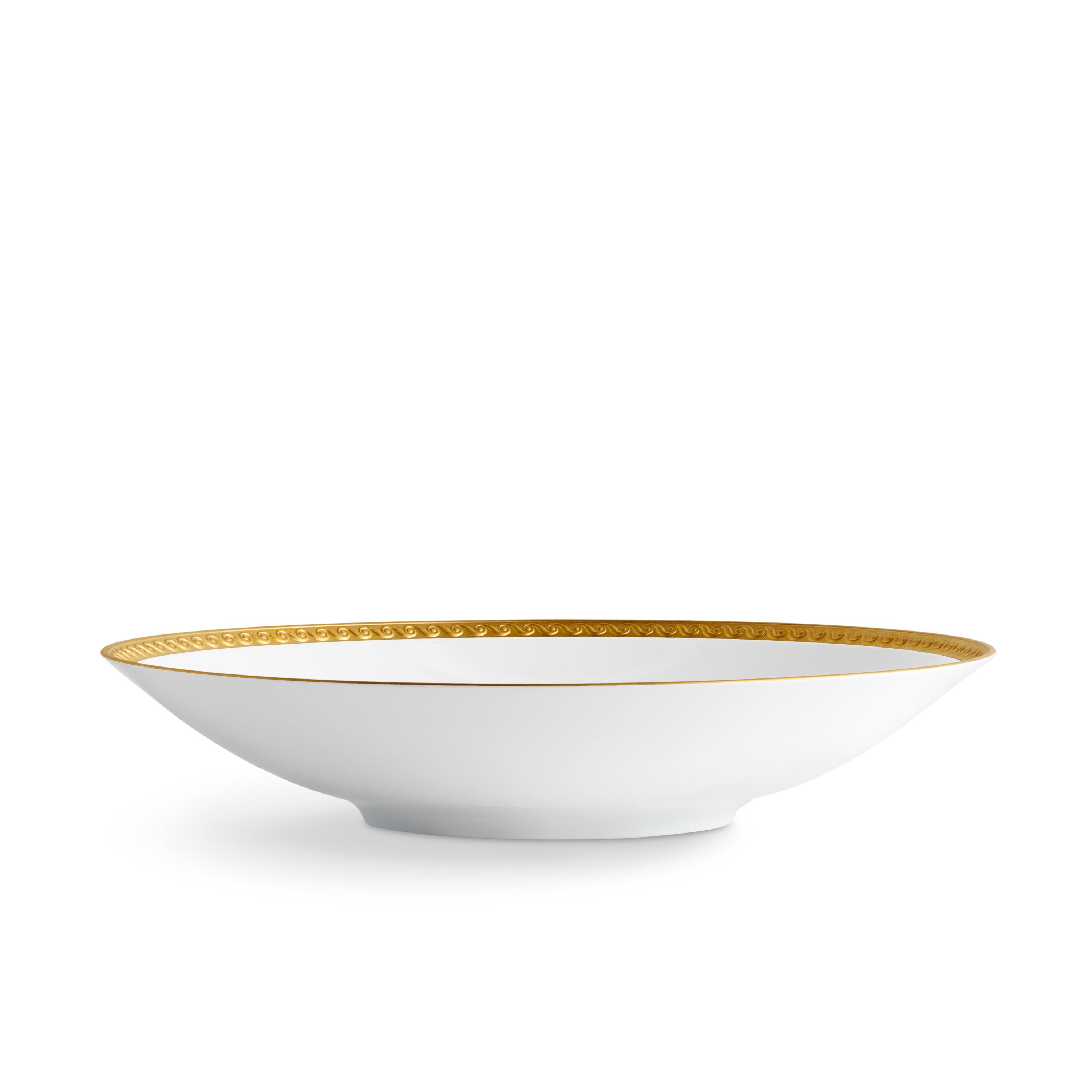 Neptune Coupe Bowl - Large Gold Serving Bowl for Salad, Pasta, Fruit | Elegant Dining & Entertaining Dish for Parties, Weddings, Home Decor
