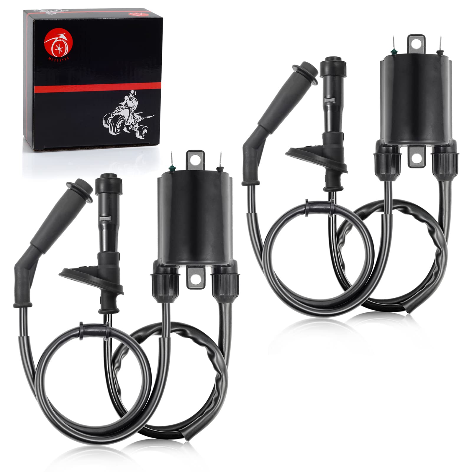 2-Pack Ignition Coil & Spark Plug Cap Compatible with Honda Shadow VLX 600 VT600 1988-2007 - High Performance Replacement Parts for Motorcycle Engine Maintenance & Repair
