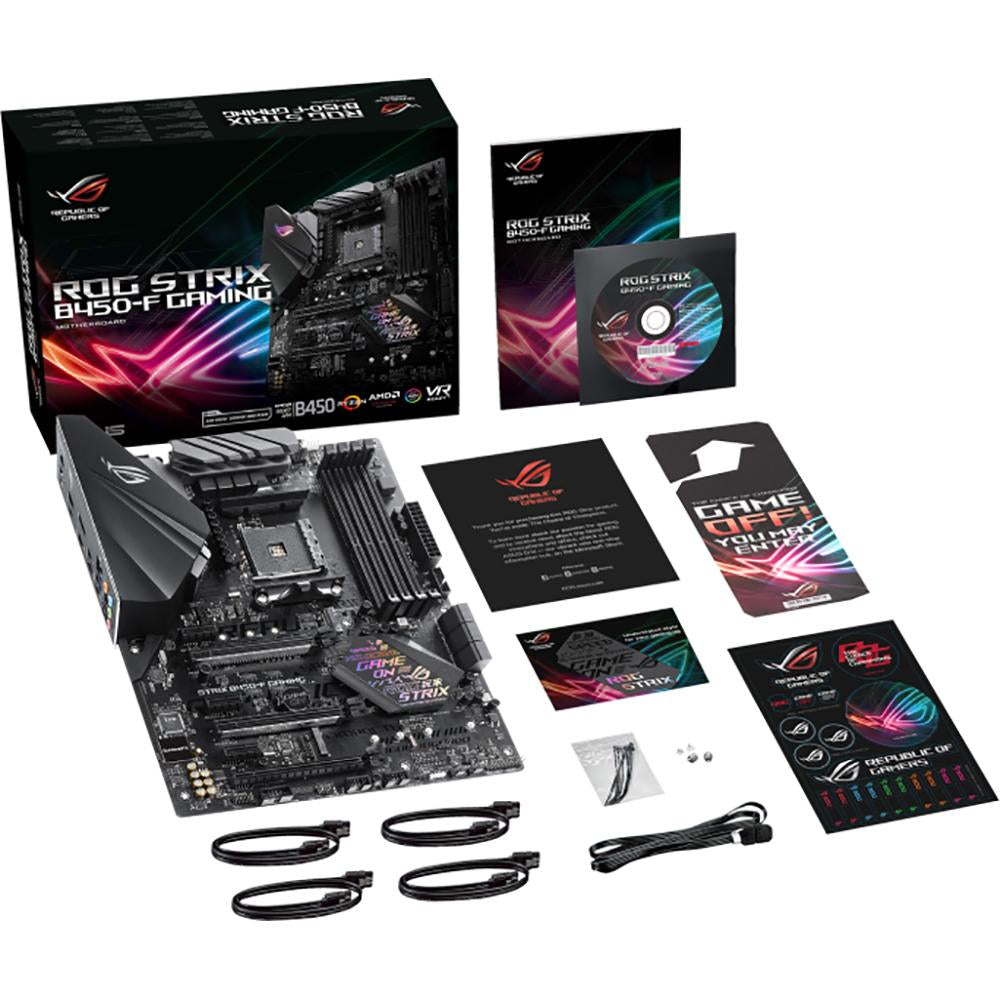 ASUS ROG STRIX B450-F Gaming Motherboard - AM4 Socket, DDR4 64GB Max, ATX Form Factor, PCIe & USB Ports - Perfect for PC Gaming, Streaming & Content Creation
