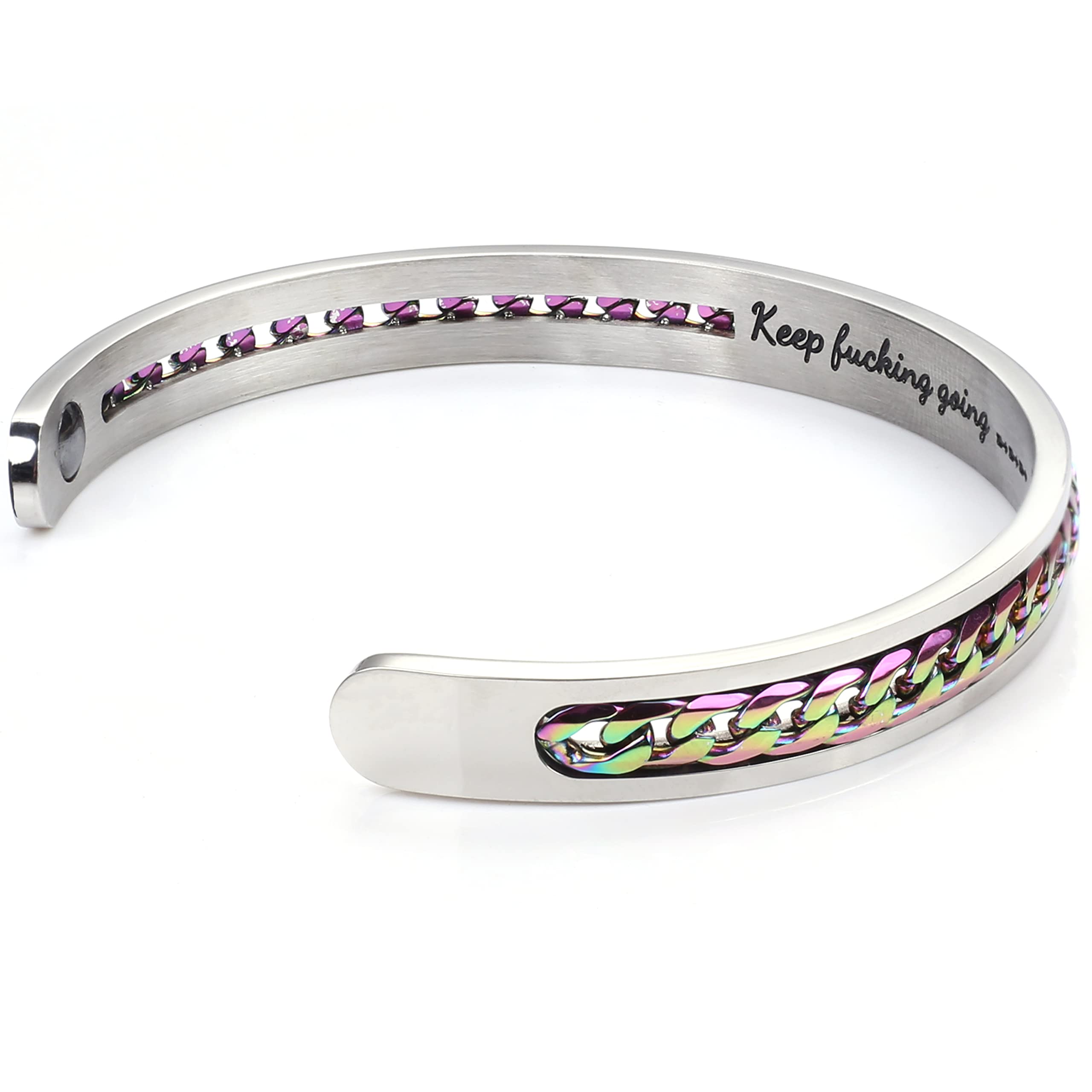 Inspirational Bracelets for Women - Personalized Motivational Quote Jewelry with Magnetic Therapy - Unique Birthday & Friendship Gift for Her - Perfect for Daily Wear, Meditation & Positive Affirmations