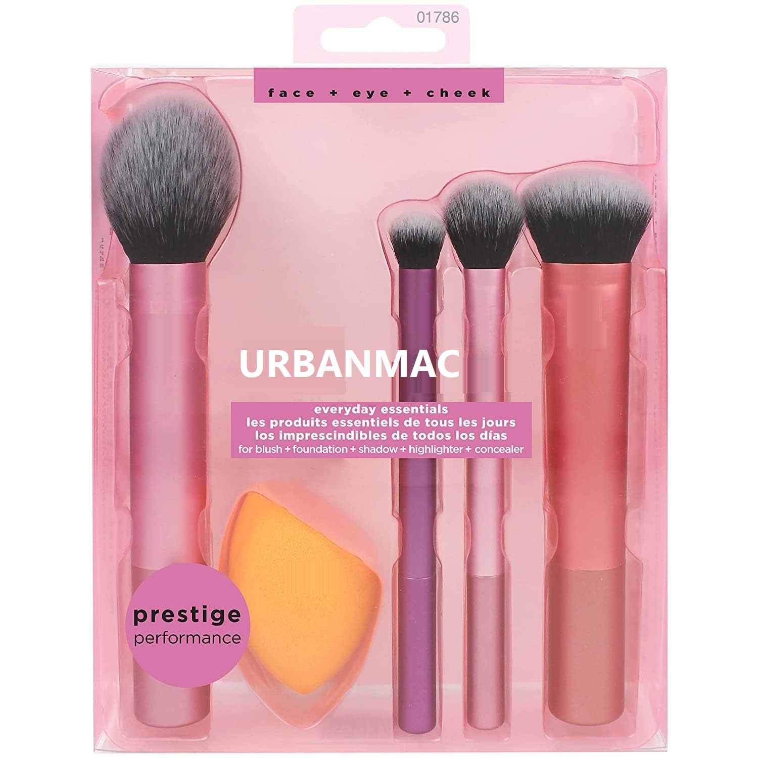 URBANMAC 5-Piece Makeup Brush Set for Professional Artist Looks - Perfect for Contouring & Blending