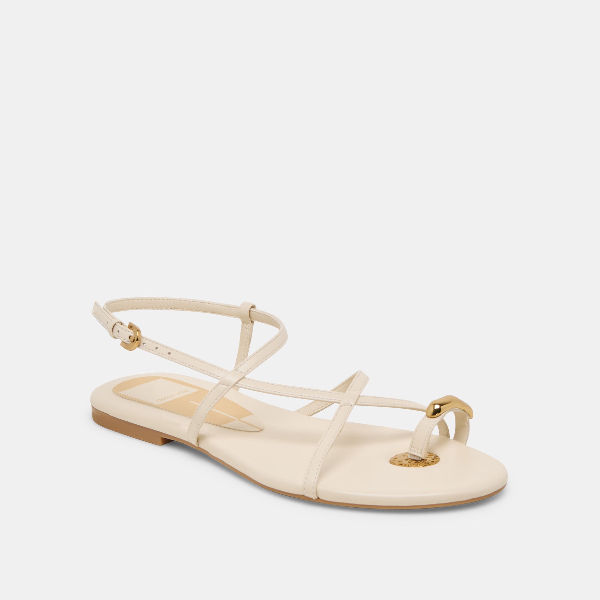Premium KESHA Leather Sandals for Women - Comfortable Bone Color Strappy Sandals - Perfect for Beach, Vacation & Summer Outfits