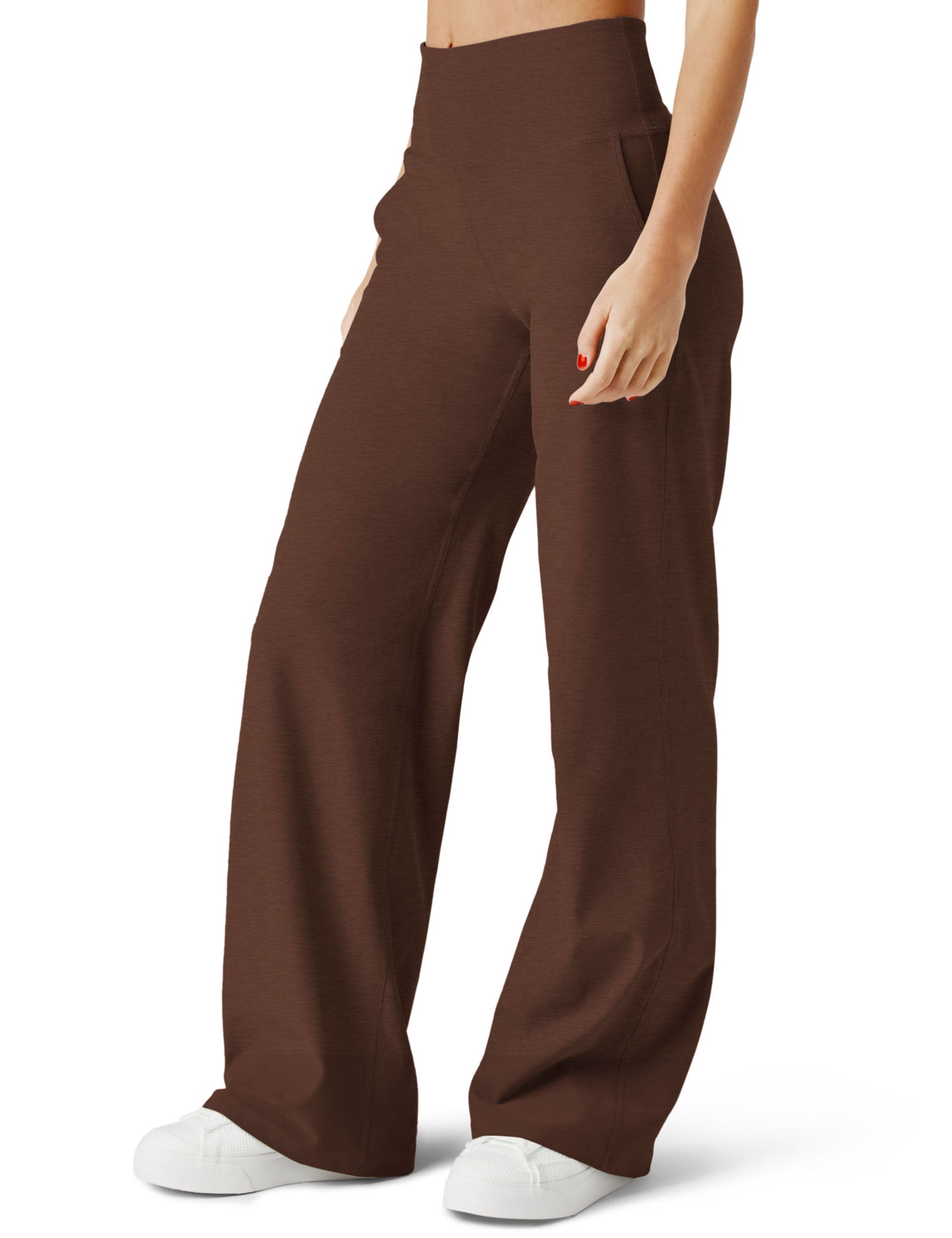 Spacedye Laid Back Wide Leg Pants for Women - Bold Mocha Heather | Comfortable Lounge Pants for Relaxing at Home, Yoga & Casual Outings