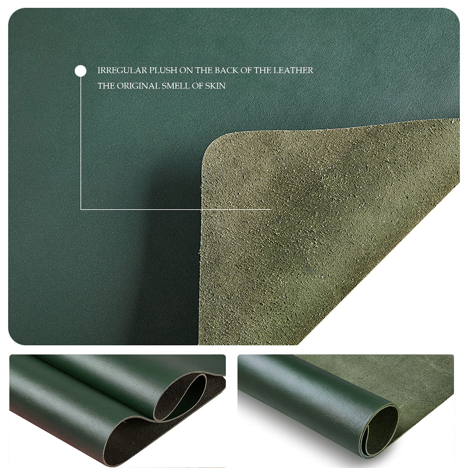 Premium Cowhide Waterproof Desk Pad - Thick Non-Slip Office & Gaming Mouse Mat - Large 45x90cm (18x35in) Leather Desk Protector for Work, Home & Gaming (Brown) - Perfect for Office Desks, Home Workstations & PC Gaming Setups
