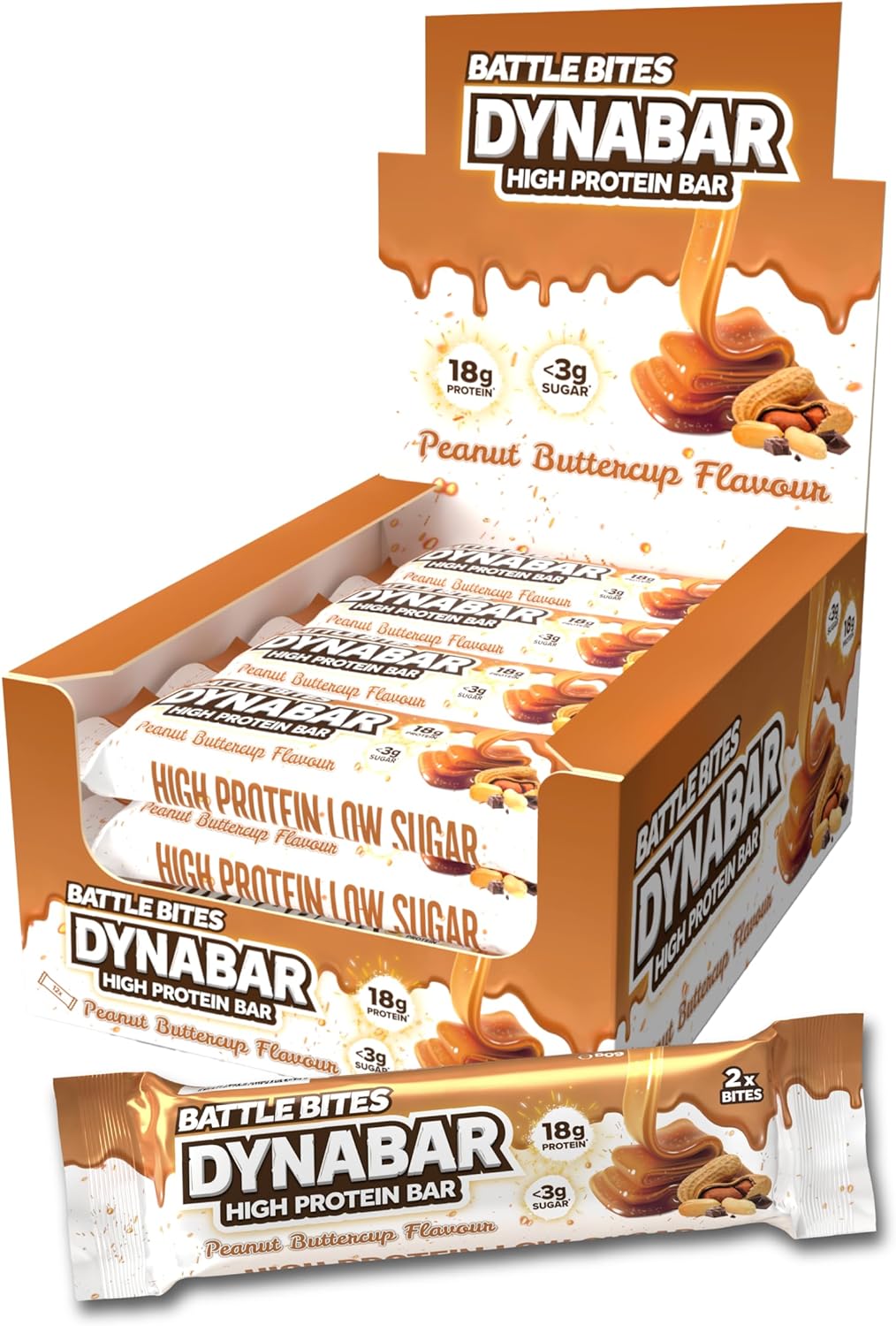 Battle Bites Dynabars - High Protein, Low Sugar Snack Bars (12 Pack) | Keto-Friendly, Gluten-Free Energy Bars for Workout & Weight Loss | Perfect for Gym, Hiking & On-the-Go Nutrition