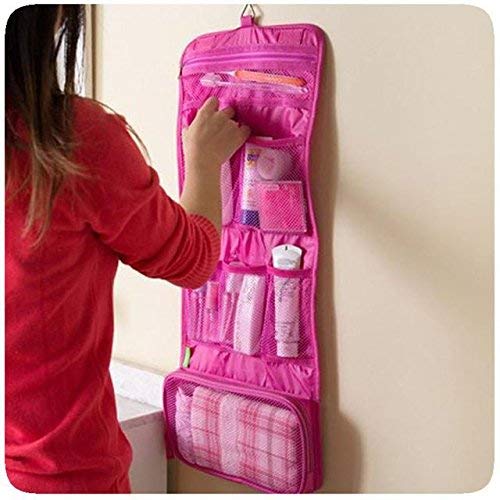 Kthree Travel Cosmetic Bag - Foldable Hanging Makeup Organizer Case, Toiletry Pouch for Women | Perfect for Travel, Gym, Camping & Home Bathroom Storage