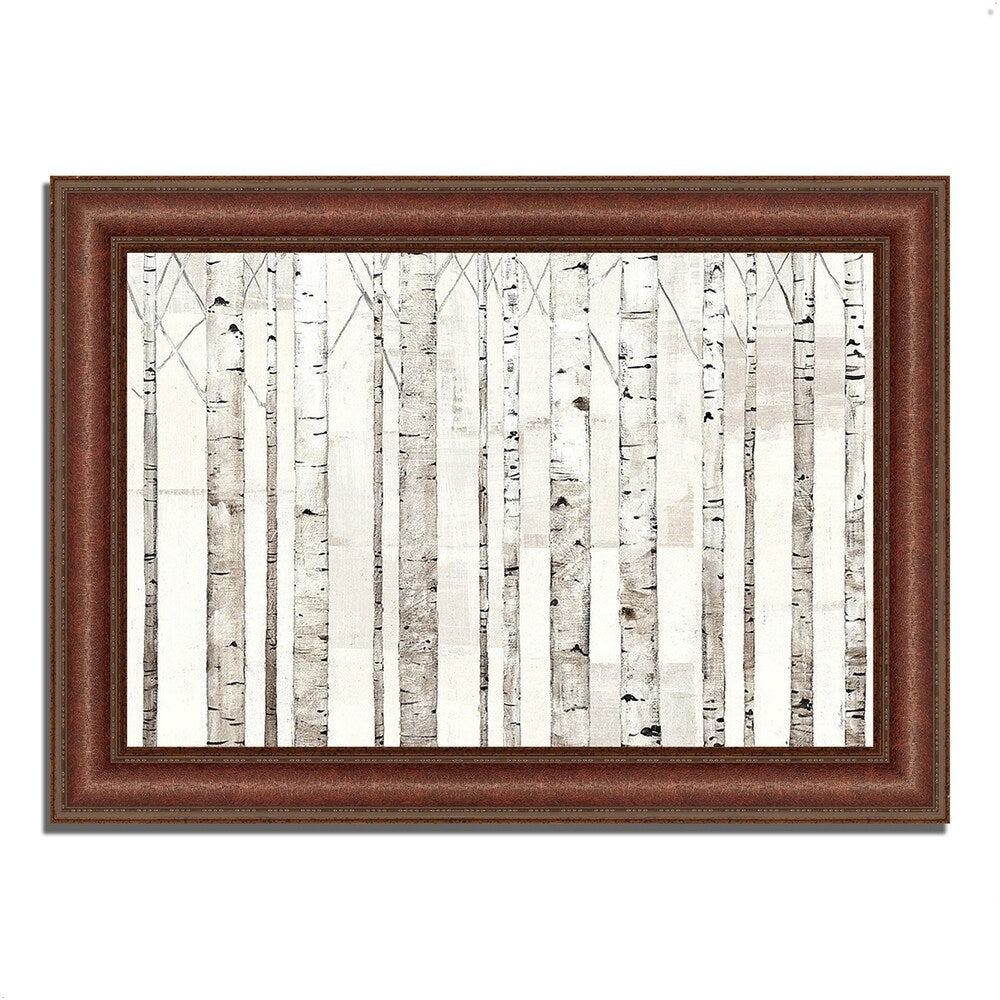 Birch Trees on White - Framed Painting Print by Avery Tillmon | Nature Artwork for Living Room, Bedroom & Office Decor