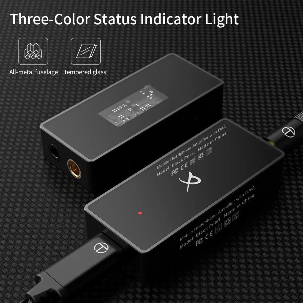 TRN Black Pearl Dual CS43131 Portable USB DAC/AMP Headphone Amplifier - High Resolution Audio for Music Lovers, Gamers & Audiophiles (Perfect for Travel, Office & Home Use)