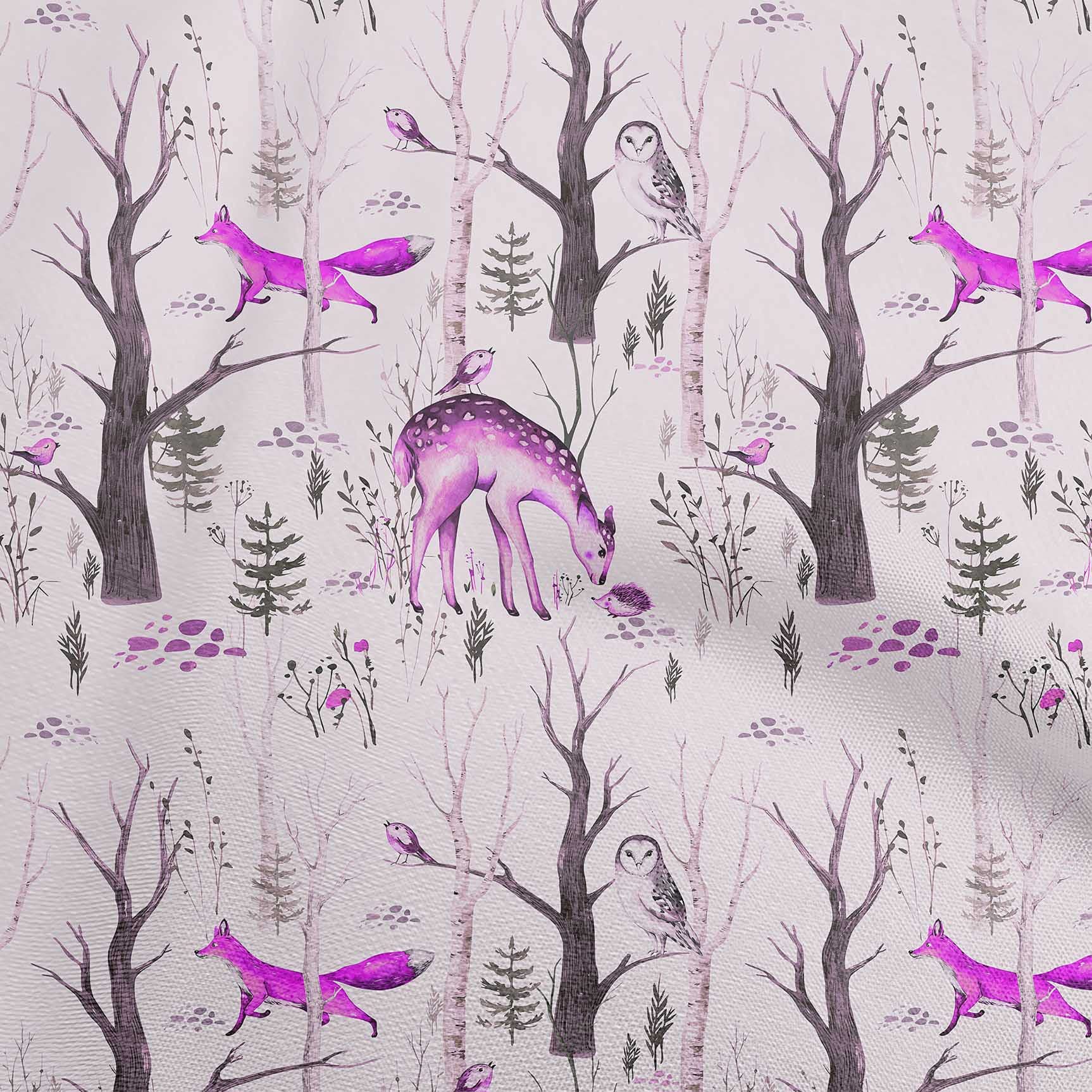 oneOone Rayon Purple Deer Print Fabric by The Yard - 56 Inch Wide for DIY Clothing, Sewing Projects & Home Decor | Soft, Durable & Easy to Sew