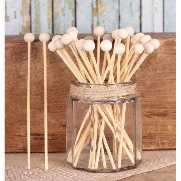 12 Pack Wooden Sticks with Ball Tip - Natural Wood Massage Tools for Relaxation, Yoga, and Acupressure Therapy