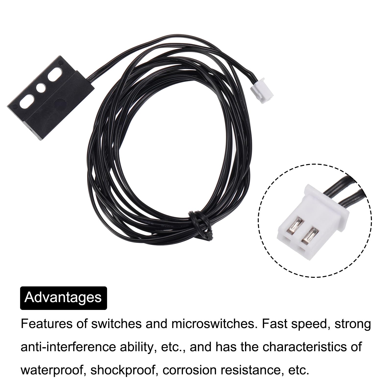 Meccanity Ice Full Switch Sensor for Ice Maker - 200cm Line Length, Black | Compatible with Most Ice Machines | Perfect for Home, Office, and Commercial Use