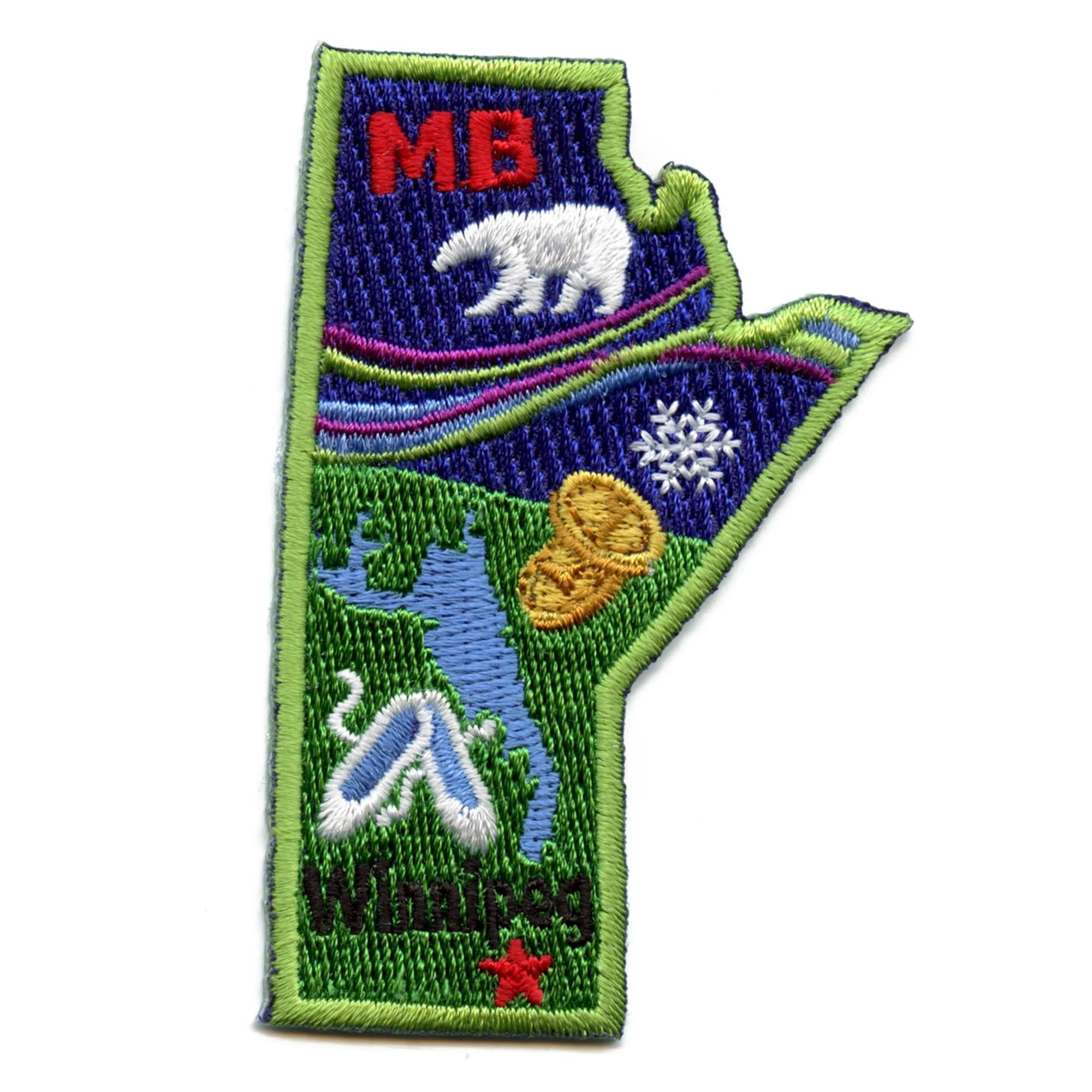 Canada Manitoba Province Embroidered Iron On Patch - Durable Sew-on Applique for Jackets, Hats & Backpacks | Perfect for DIY Crafts & Souvenirs