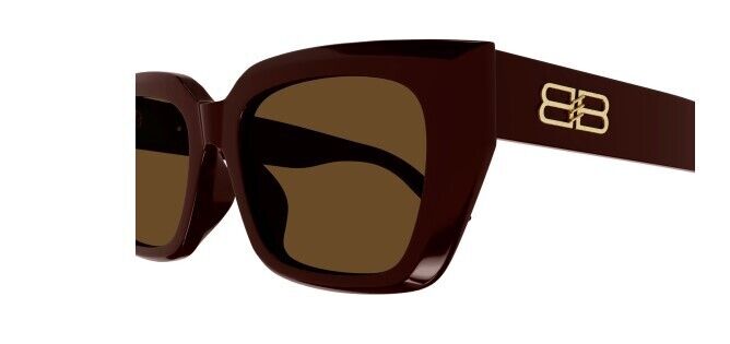 Balenciaga BB0272SA 004 Red/Brown Cat Eye Unisex Sunglasses for Men & Women - Stylish UV Protection Shades for Outdoor Activities, Beach, Driving & Fashion