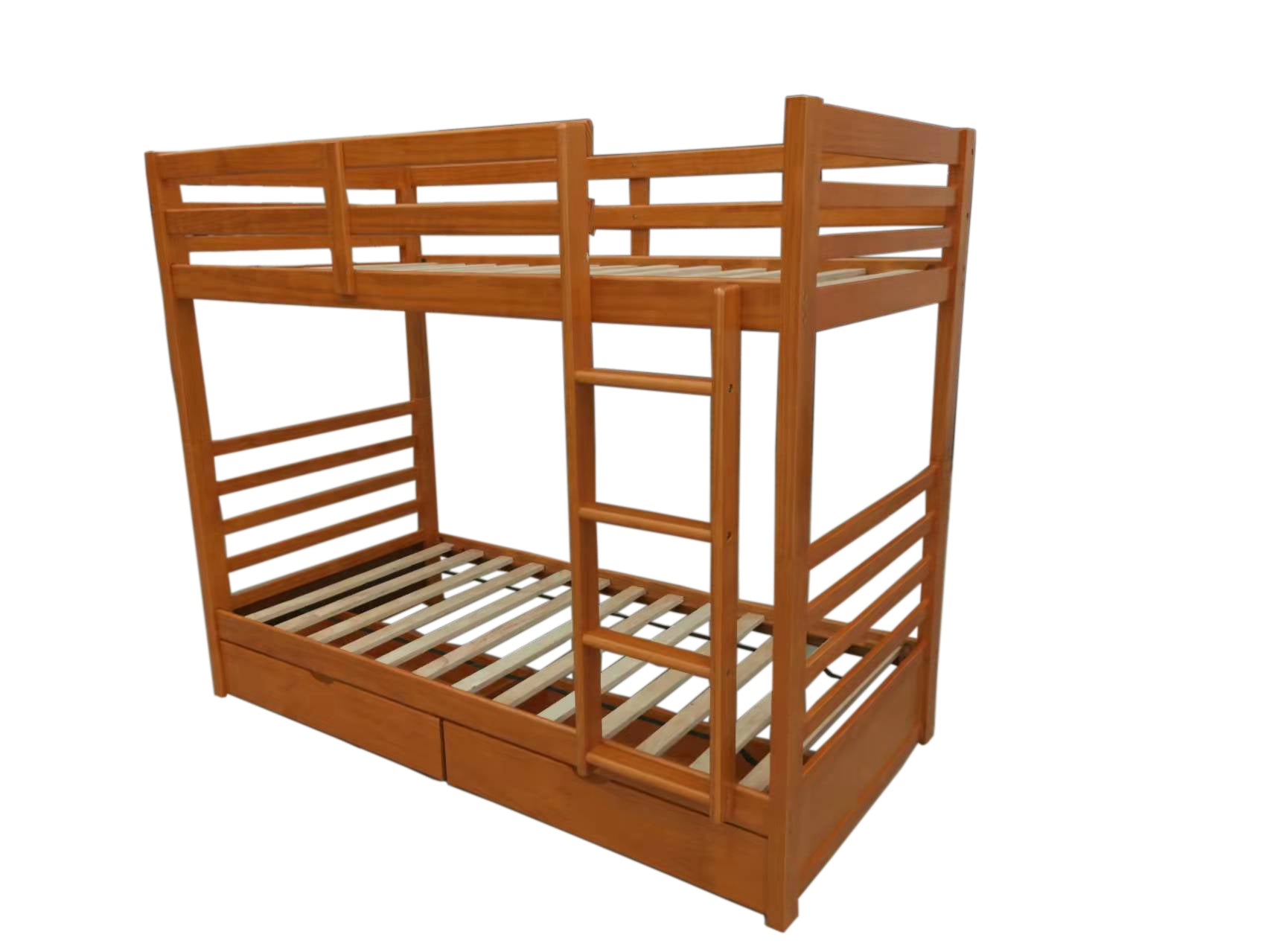 Space Saving Wooden Bunk Bed with Ladder - Twin Over Twin Loft Bed for Kids & Teens - Perfect for Small Bedrooms, Dorms & Guest Rooms