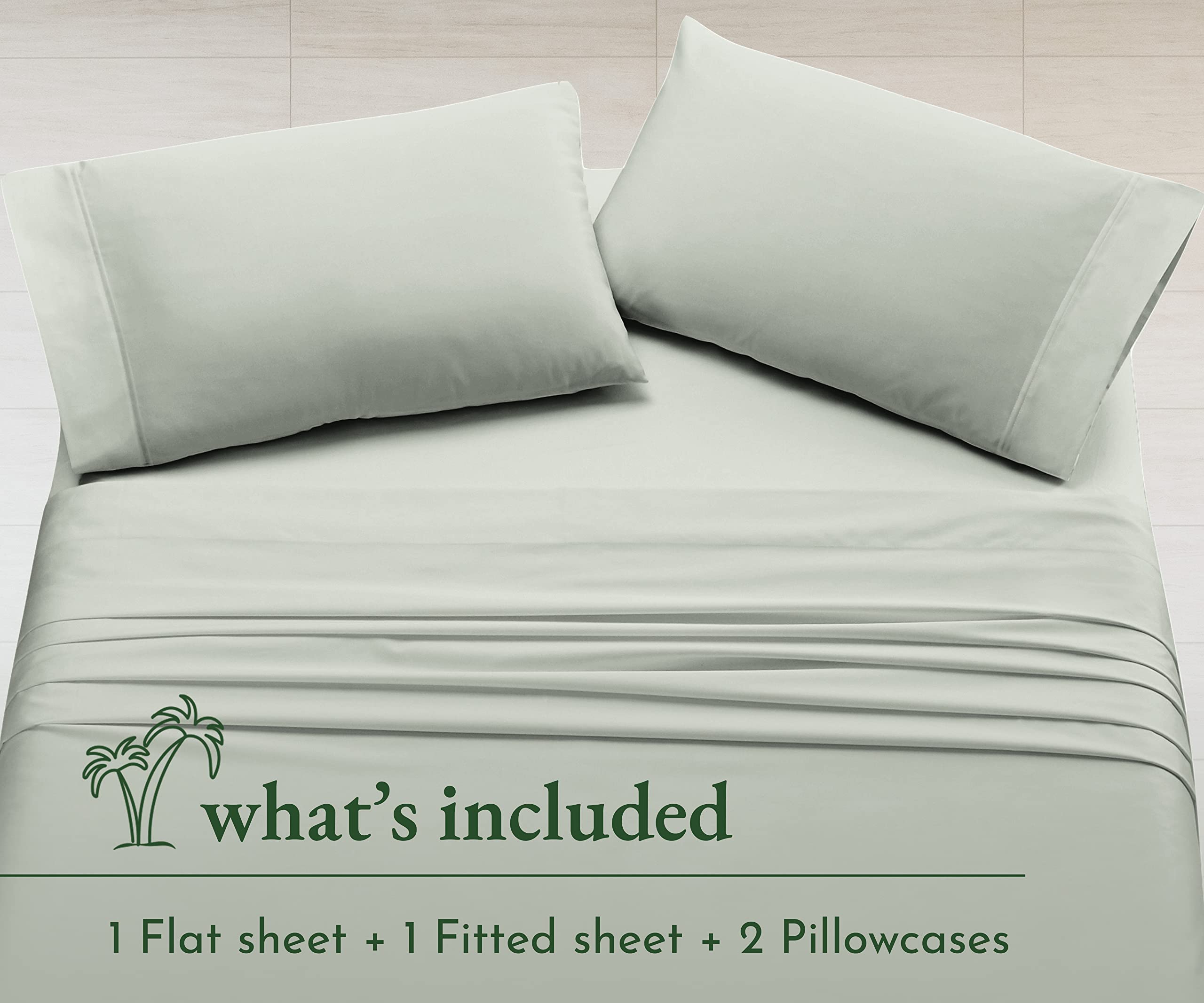California Design Den Buttery Soft Luxury 800 Thread Count 100% Cotton Queen Size Bed Sheet Set - 4 Piece with Deep Pocket Fitted Sheet (Queen, Silver Sage) - Premium Bedding for Ultimate Comfort & Durability - Perfect for Master Bedrooms, Guest Rooms & Hotels