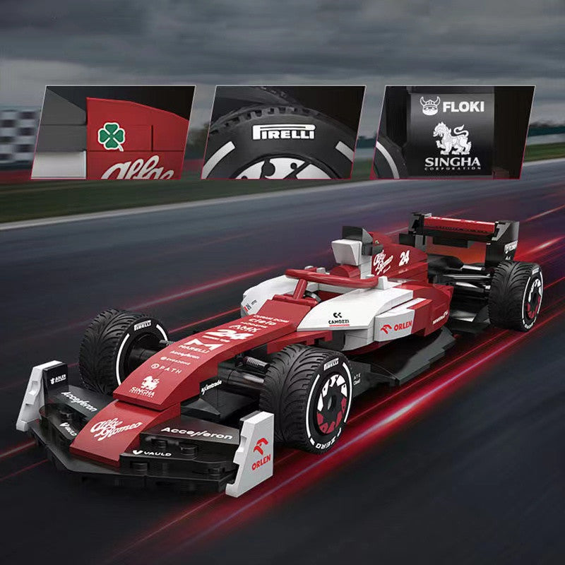 CaDA C55026 Alfa Romeo F1 Team ORLEN C42 Formula 1 Racing Car Building Blocks Set - Perfect for F1 Fans, Model Collectors & STEM Education | Great Gift for Birthdays & Holidays