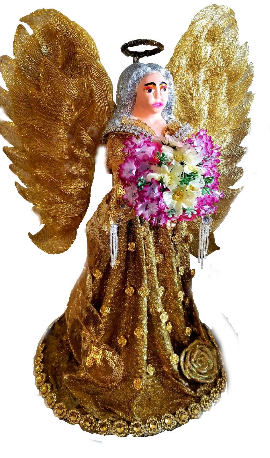 Angel Figurine with LED Micro Color Changing Lights - Perfect for Christmas Decor, Home Ornament, and Holiday Gift