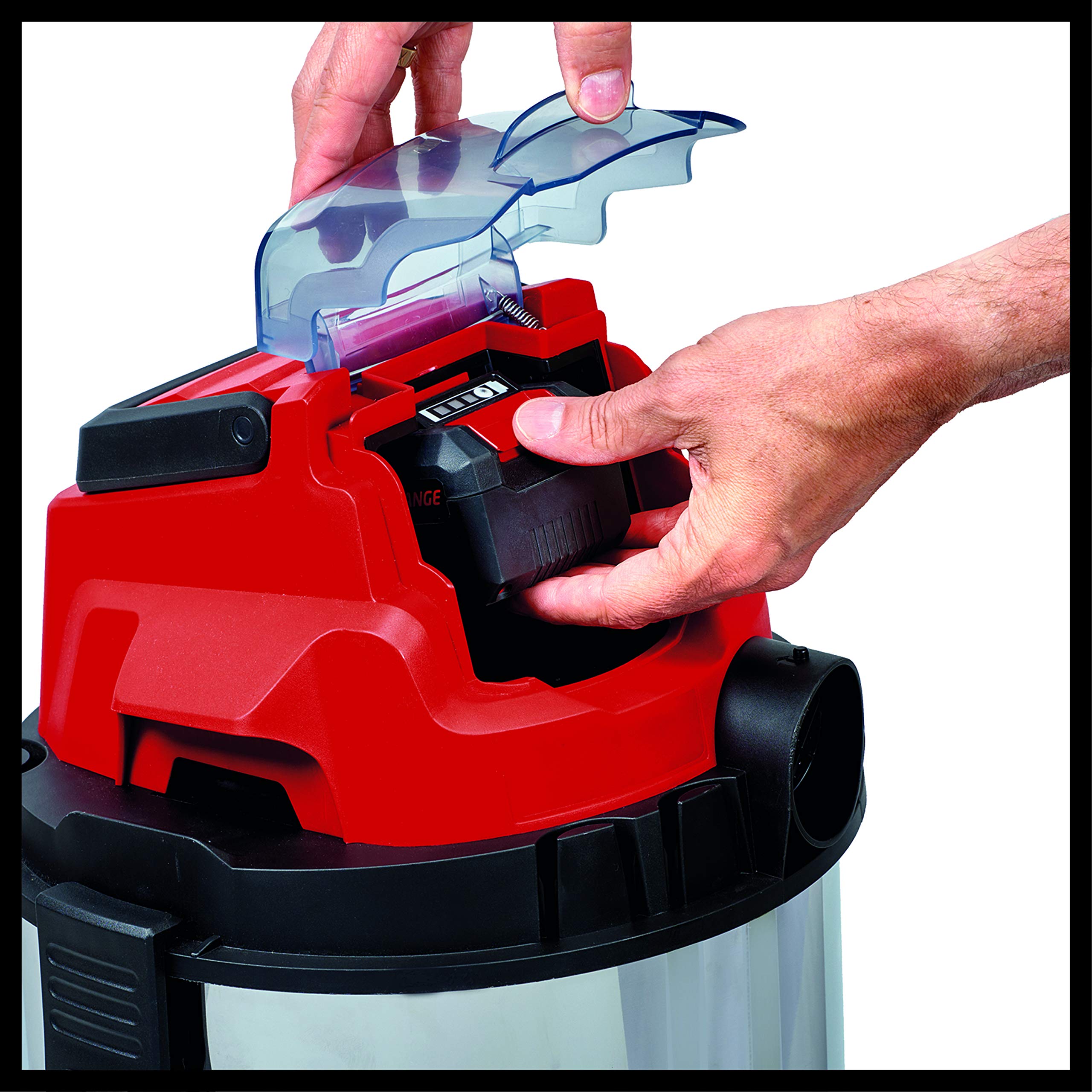 Einhell TC-VC 18V Cordless Vacuum Cleaner with Stainless Steel Tank, 3.0Ah Battery & Fast Charger - Perfect for Home, Garage, and Workshop Cleaning