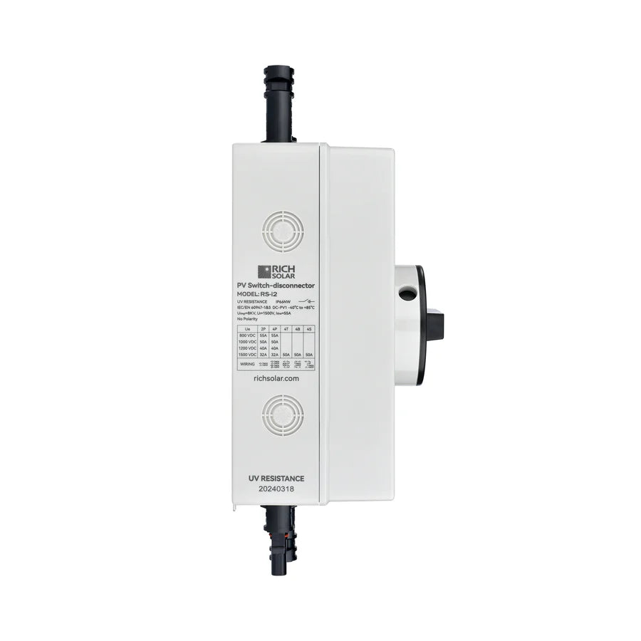 1500V 32A Solar PV DC Quick Disconnect Switch - 2 Pole 1 String RS i2 for Solar Panel Systems | Ideal for Residential & Commercial Solar Installations
