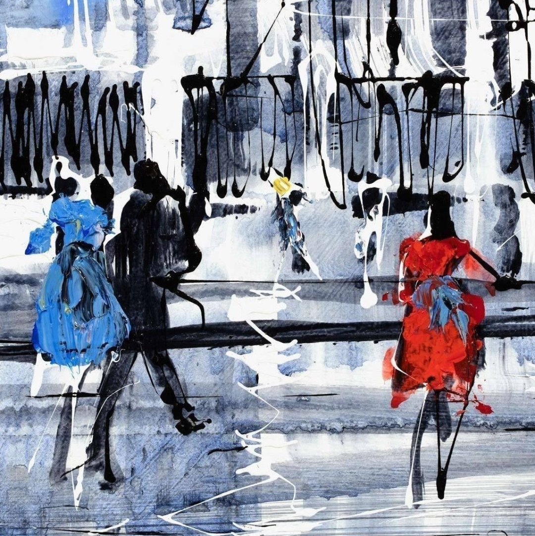 Original Winter Walk Painting - Handmade Artwork for Home Decor, Office & Gift Ideas | Perfect for Living Room, Bedroom & Holiday Presents
