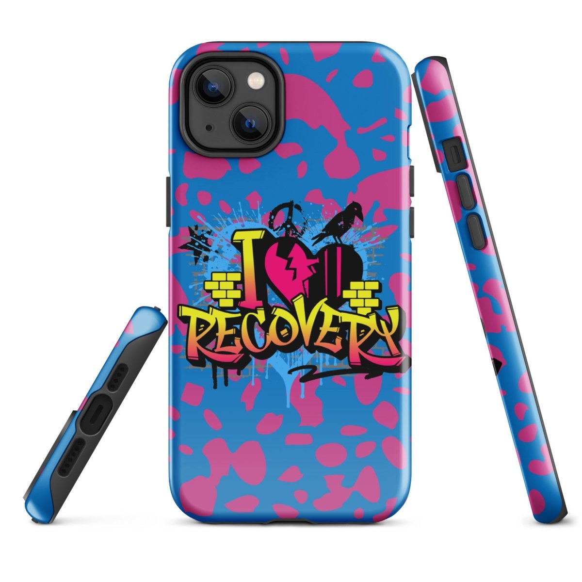 I Love Recovery iPhone Tough Case - Durable Protective Cover for iPhone | Perfect for Sober Living & Addiction Recovery Support