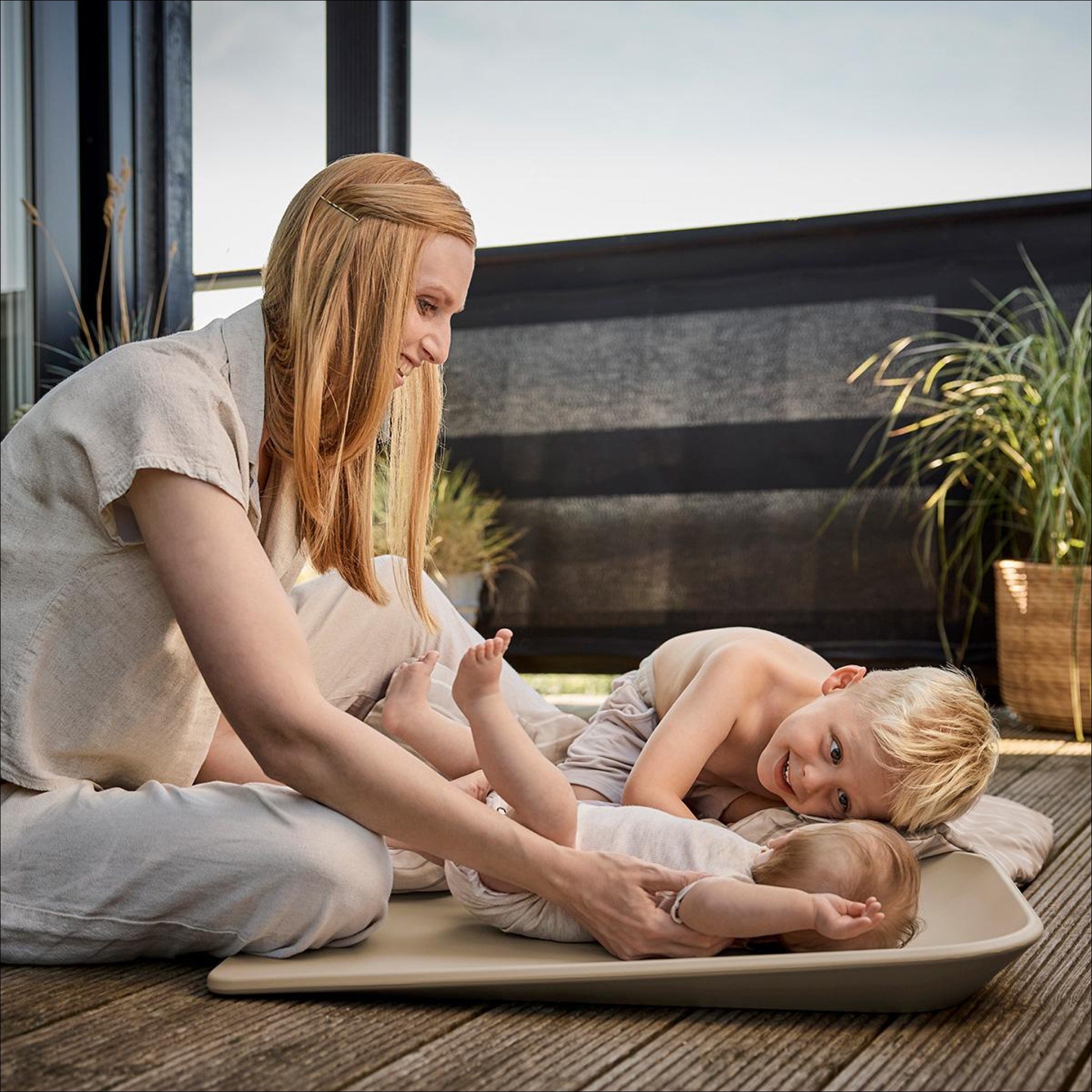 LEANDER Matty Mini Changing Pad - Portable Baby Changing Mat for Diaper Bags, Soft & Waterproof (Cappuccino) | Perfect for Travel, Nursery & On-the-Go Parents