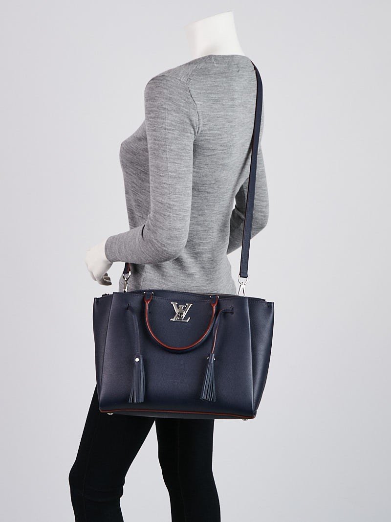 Authentic LV Lockme To Handbag - Luxury Leather Tote Bag in Marine Rouge | Perfect for Work, Travel & Everyday Elegance