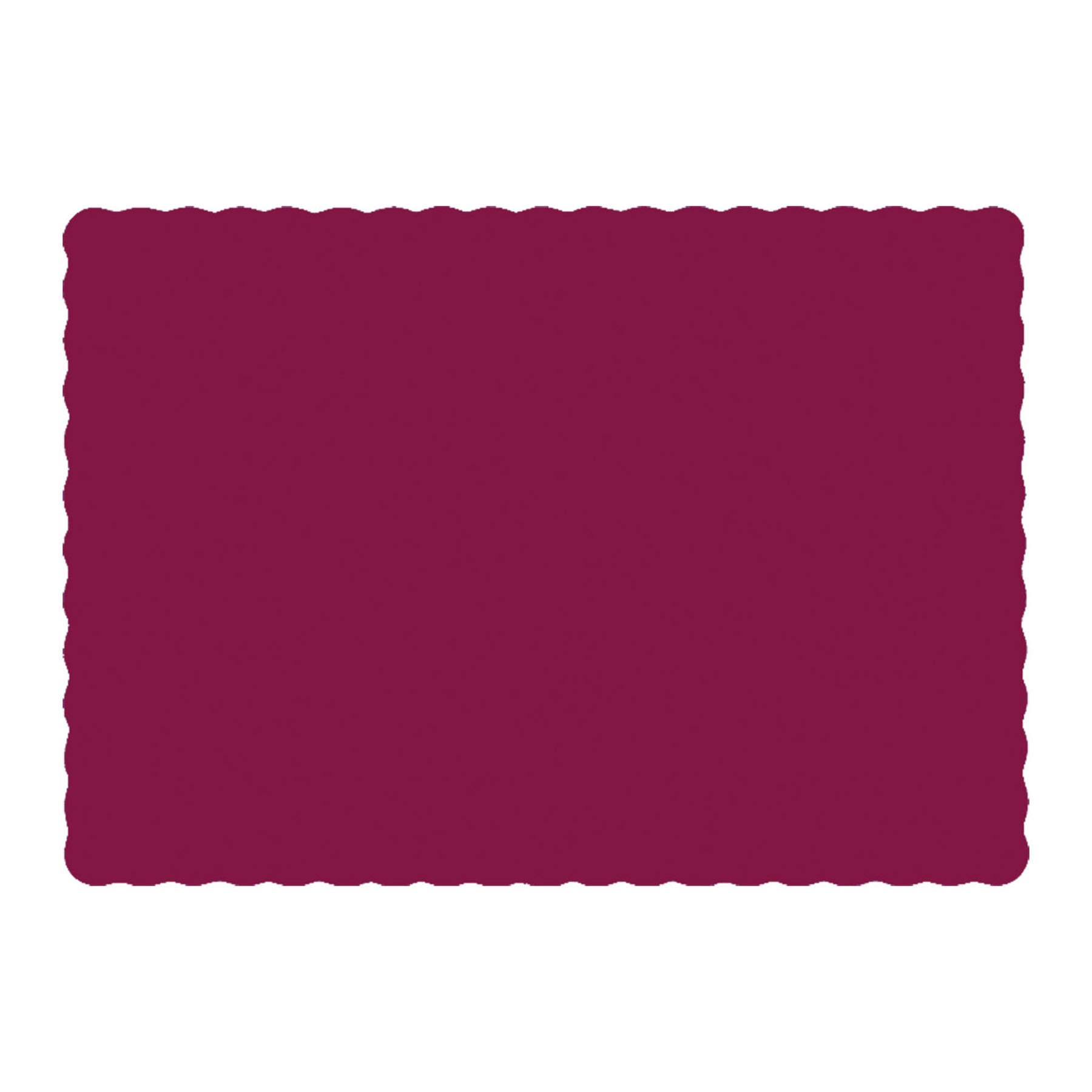 Hoffmaster 310524 Economy Burgundy Scallop Edge Paper Placemats 9.5