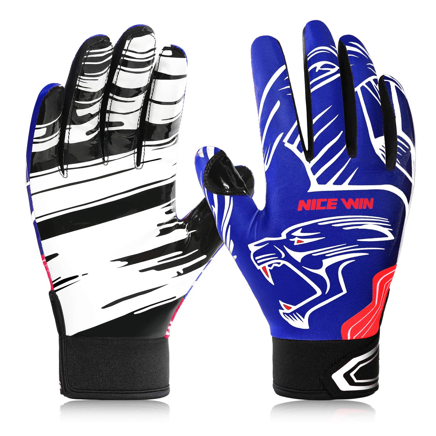 NICEWIN Football Receiver Gloves for Adults - Non-Slip Grip Gloves for Men & Women - Perfect for Training, Games & Outdoor Sports