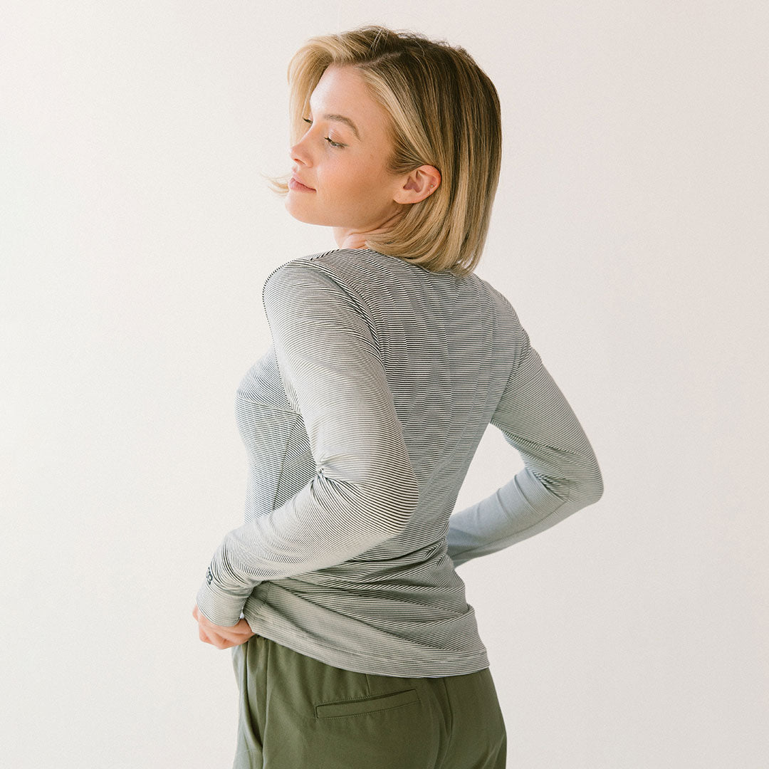 Go Long Crew Neck Sweater - Soft Striped Knit Pullover for Women | Cozy Casual Wear for Fall & Winter | Perfect for Layering, Office & Weekend Outfits