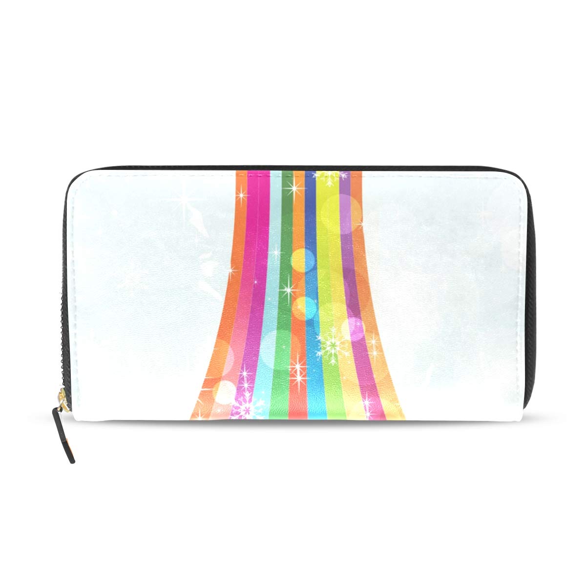 Rainbow Bridge Printed Leather Wallet for Women - RFID Blocking Card Holder with Zipper Pocket for Cash & Cards | Perfect for Everyday Use, Travel, and Gift Giving