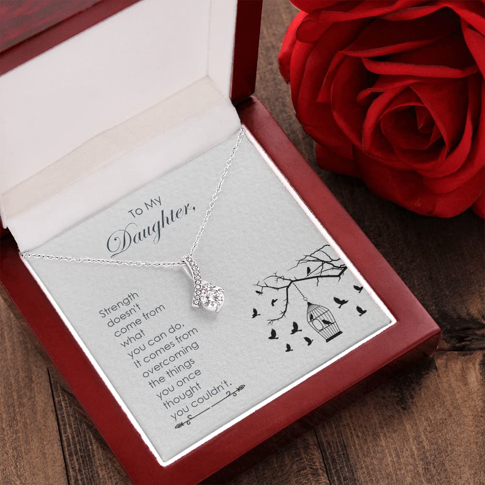 Loving Daughter Gift Necklace - Personalized Birthday Jewelry for Daughter from Mom & Dad | Meaningful Present for Graduation, Christmas & Special Occasions