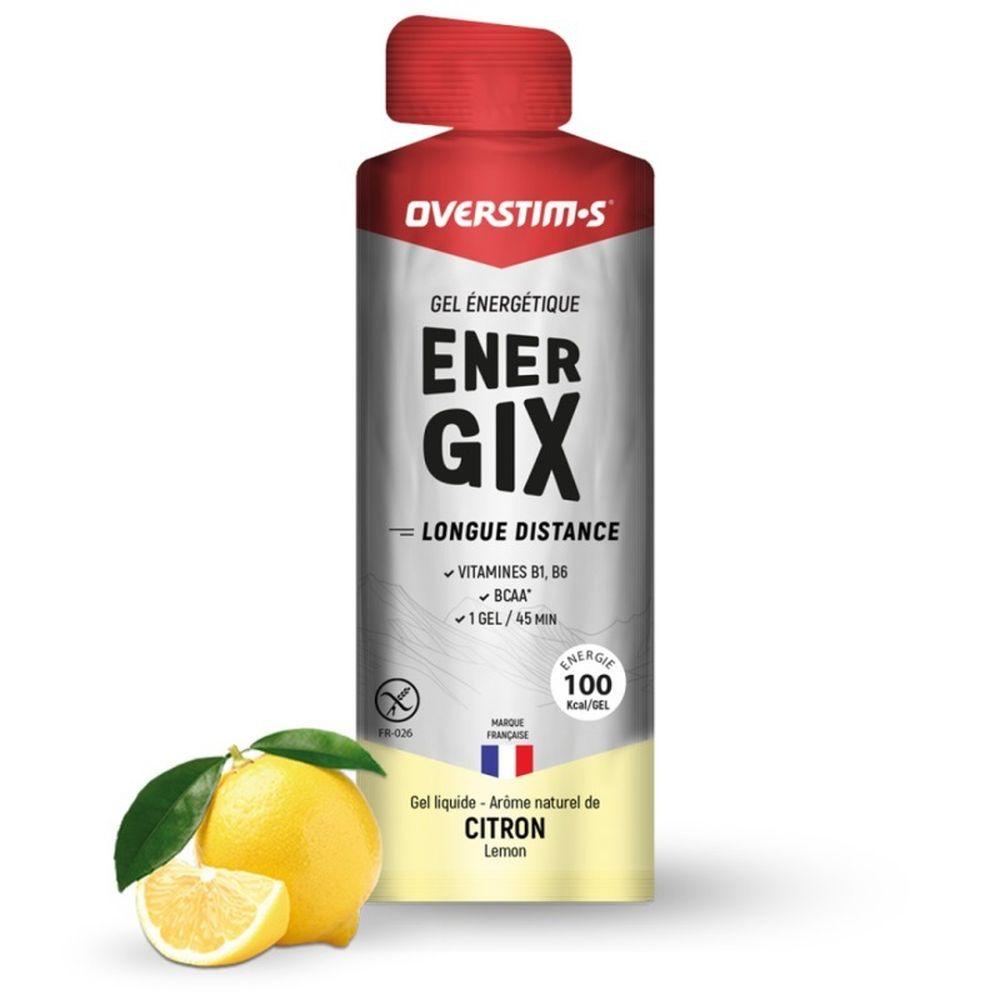 Overstims Energix Liquid Energy Gel - Lemon Flavor (Pack of 30 x 60ml) | Fast-Acting Sports Nutrition for Runners, Cyclists & Endurance Athletes