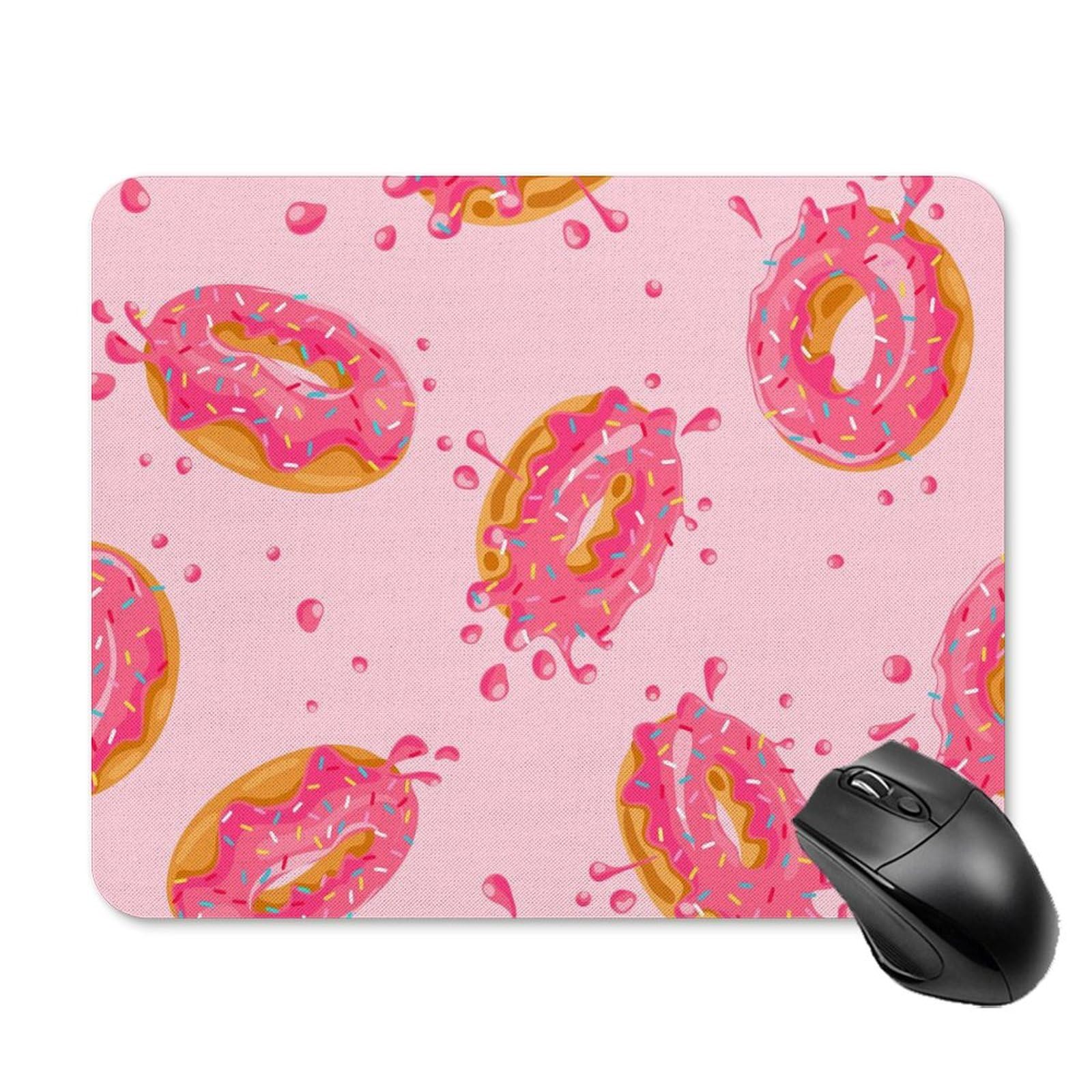 Sweet Donuts Print Mouse Pad - Non-Slip Waterproof Gaming Mouse Mat (20x25cm) for Home, Office & PC Gaming - Cute Donut Design Computer Accessory