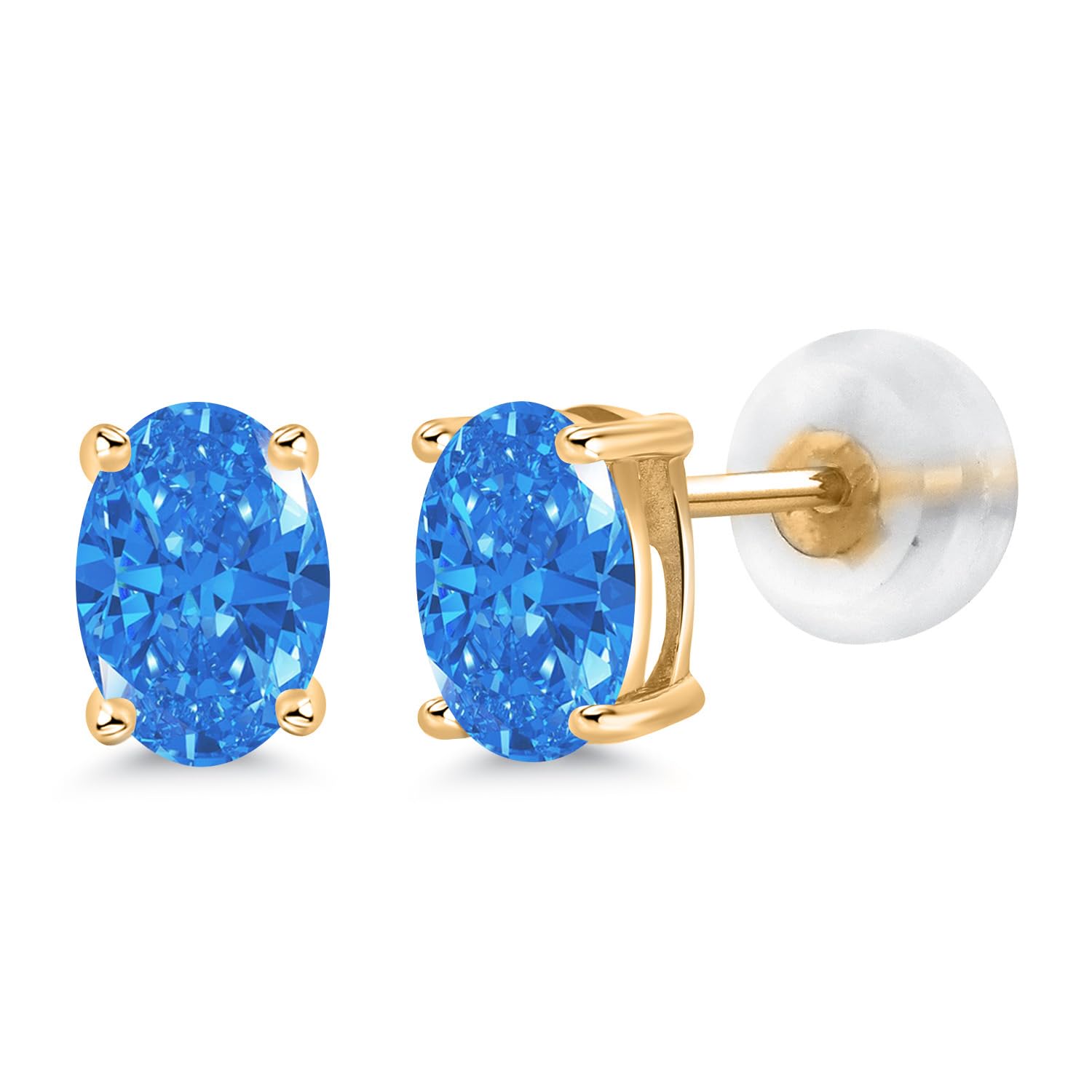 14K Gold Oval Gemstone Stud Earrings for Women & Men | 6x4mm Birthstone Jewelry | Fine Gifts for Her, Mom, Wife | Perfect for Birthdays, Anniversaries & Special Occasions