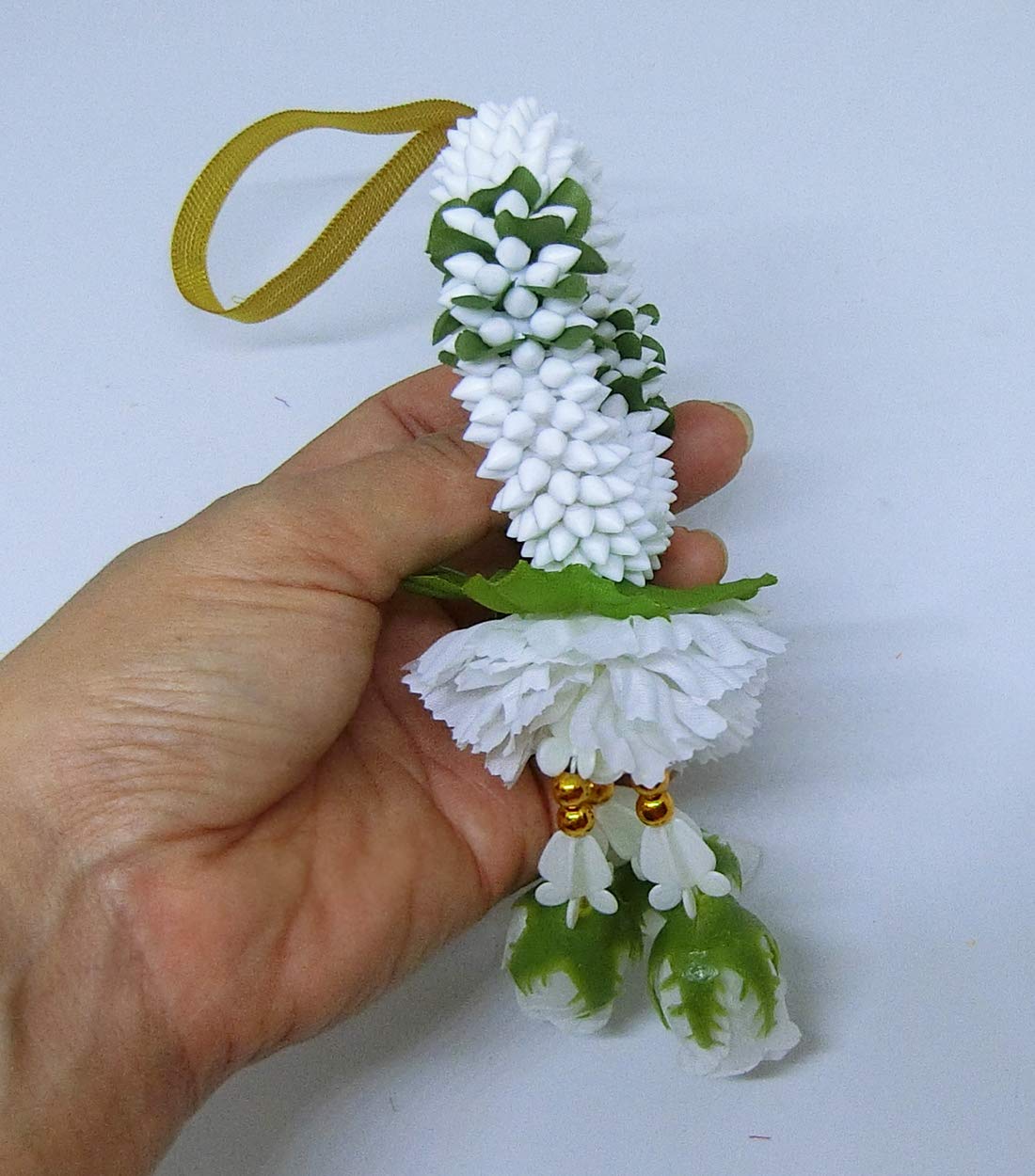 Thai Rose Jasmine Garland Fabric Flowers - Handmade Plastic Floral Decor, 3