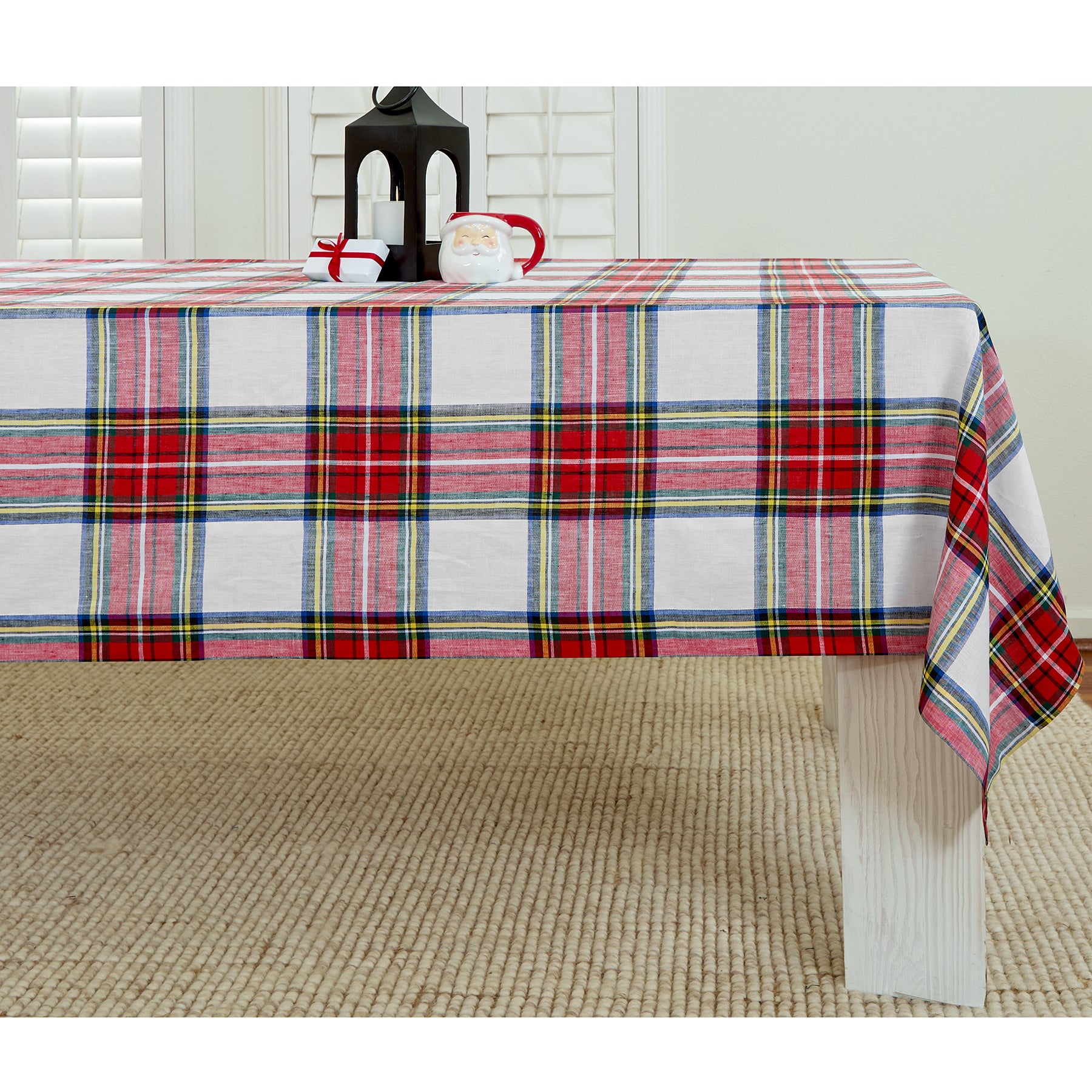 Premium Stewart Plaid Tablecloth - 100% Cotton, Wrinkle-Resistant, Washable - Perfect for Dining Room, Kitchen, Party & Holiday Decor