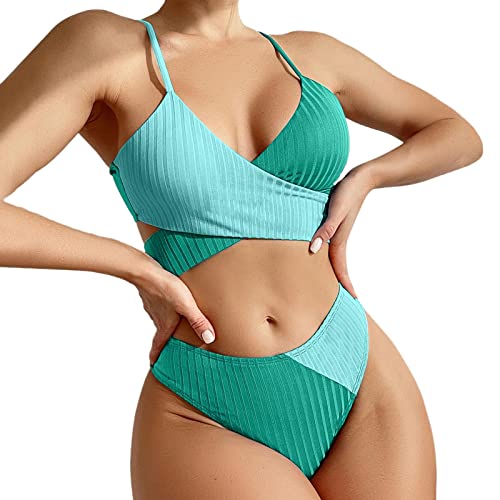 Sexy High Waist Bikini Set for Women - Thick Straps Solid Color Matching Swimsuit with Shorts | Beach, Pool, Vacation, Summer Outfits