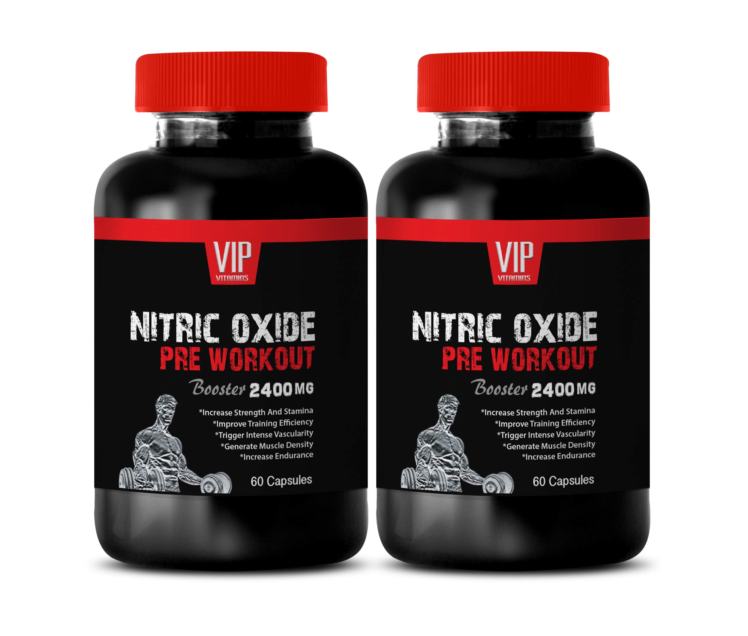 Best Pre Workout Supplement for Muscle Growth - 2400MG Nitric Oxide Booster with Pure Natural Formula - Nitric Oxide Complex - 2 Bottles (120 Capsules) - Ideal for Gym, Bodybuilding & Athletic Performance
